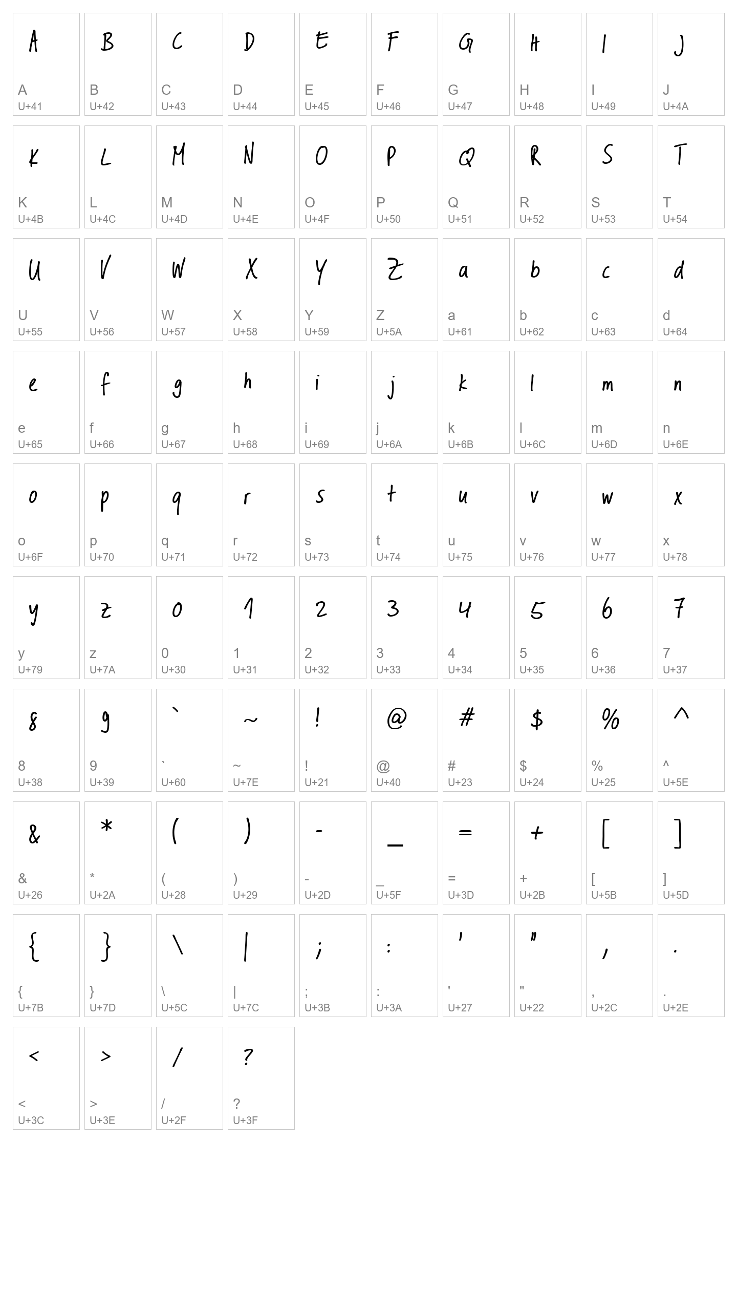 Character Map Image