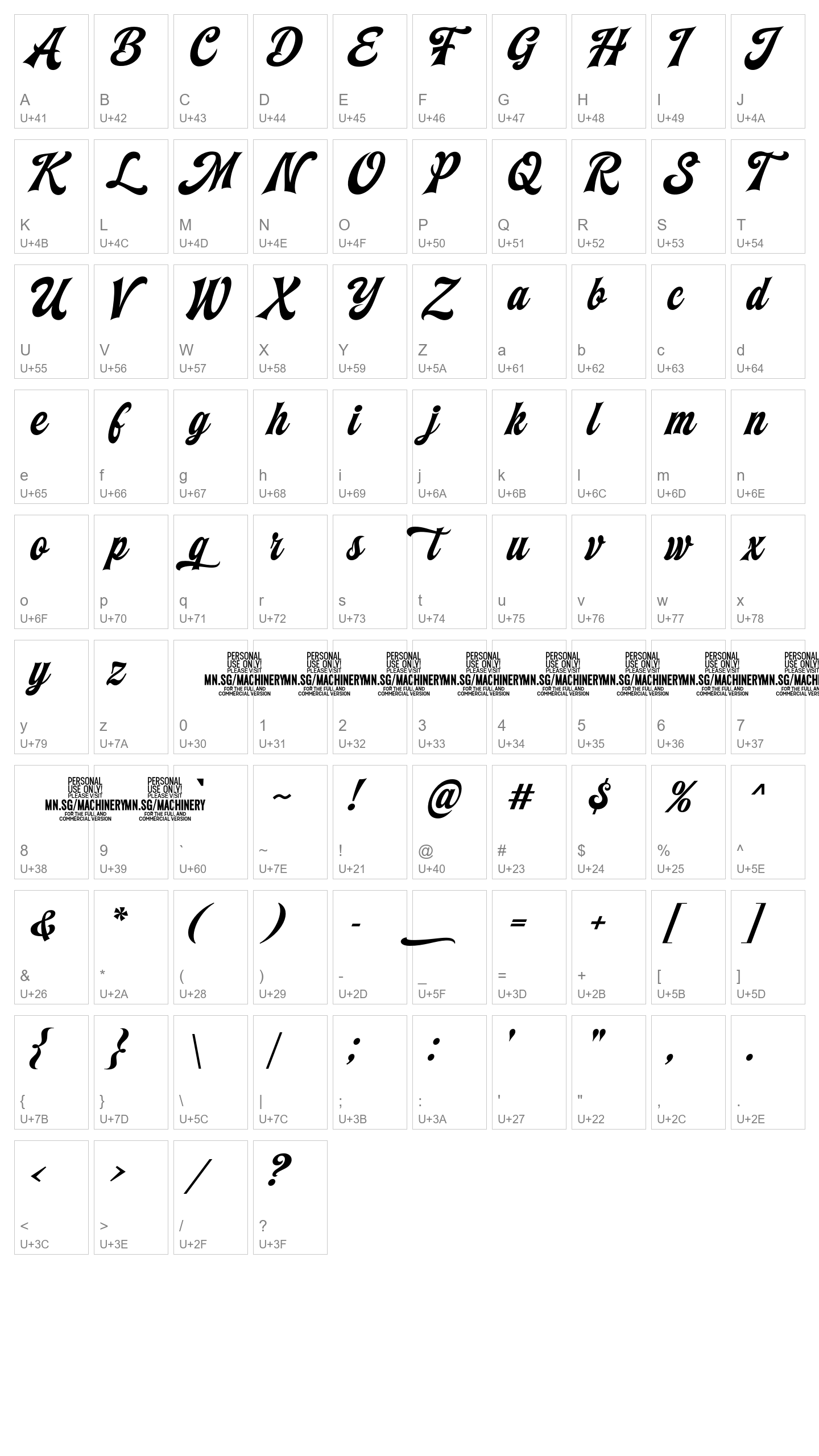 Character Map Image