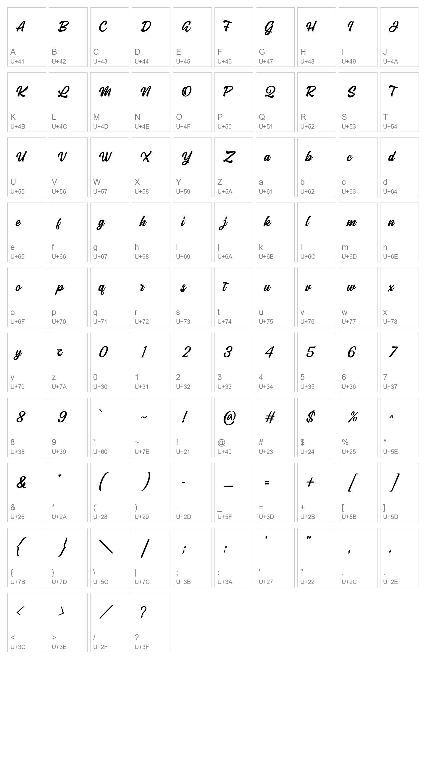 Character Map Image