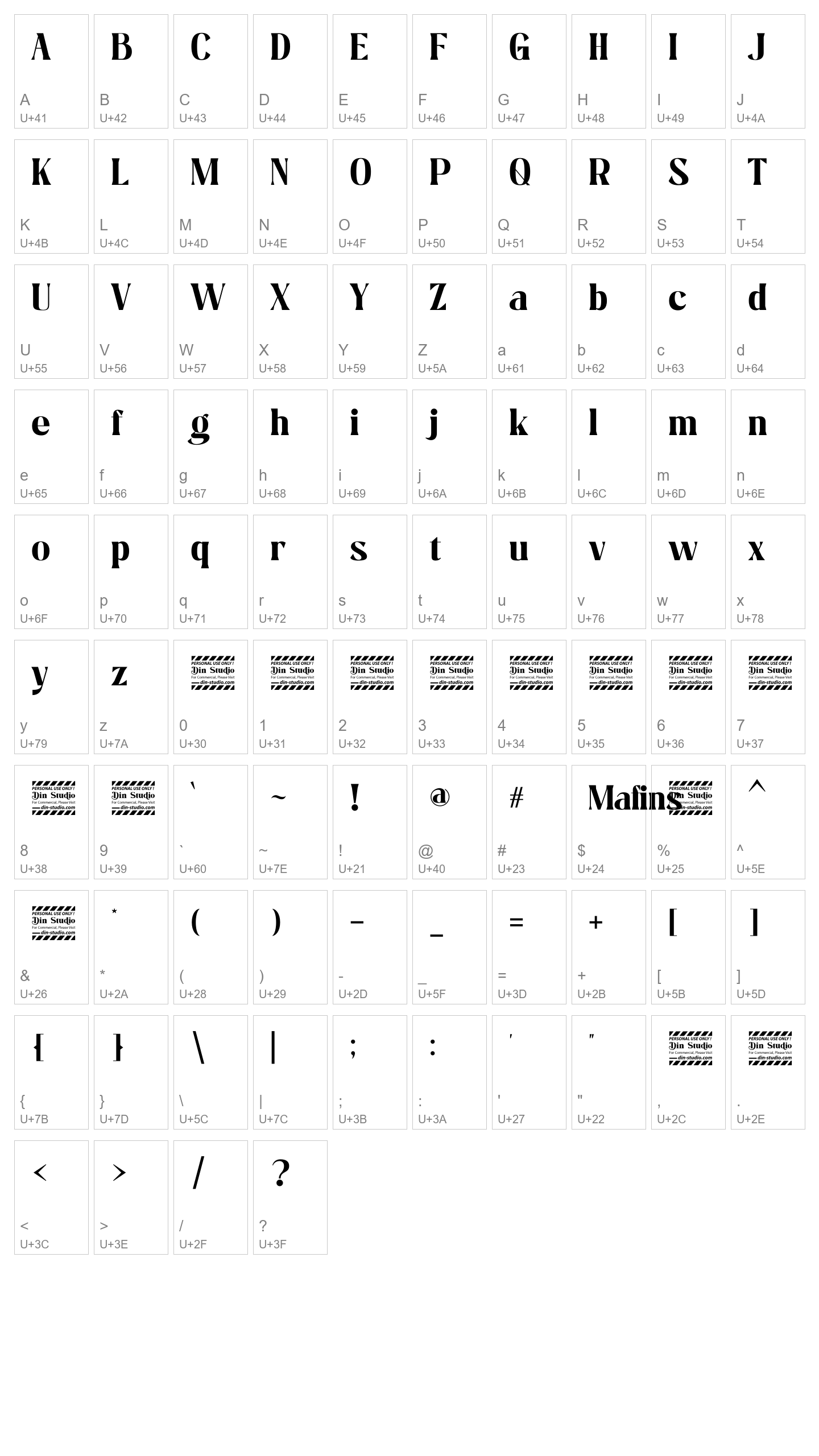 Character Map Image