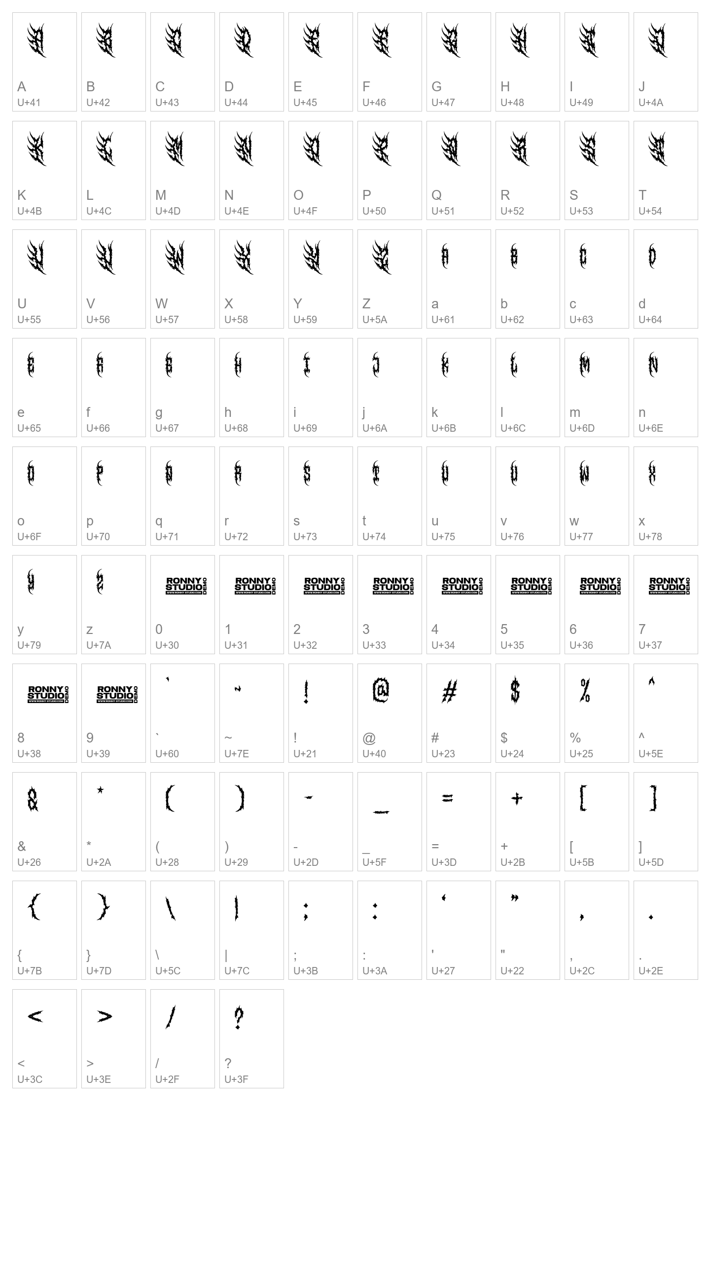 Character Map Image