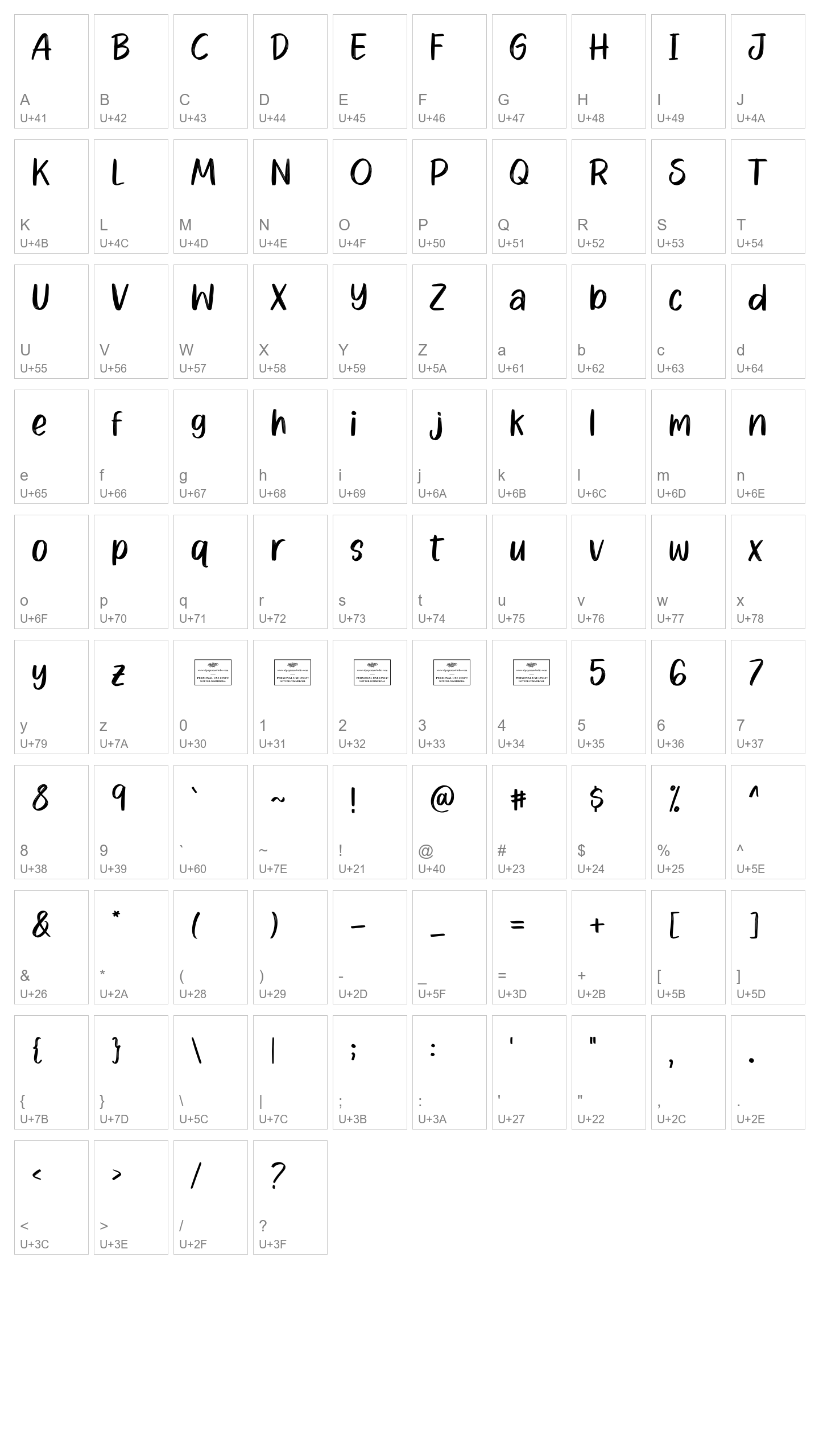 Character Map Image