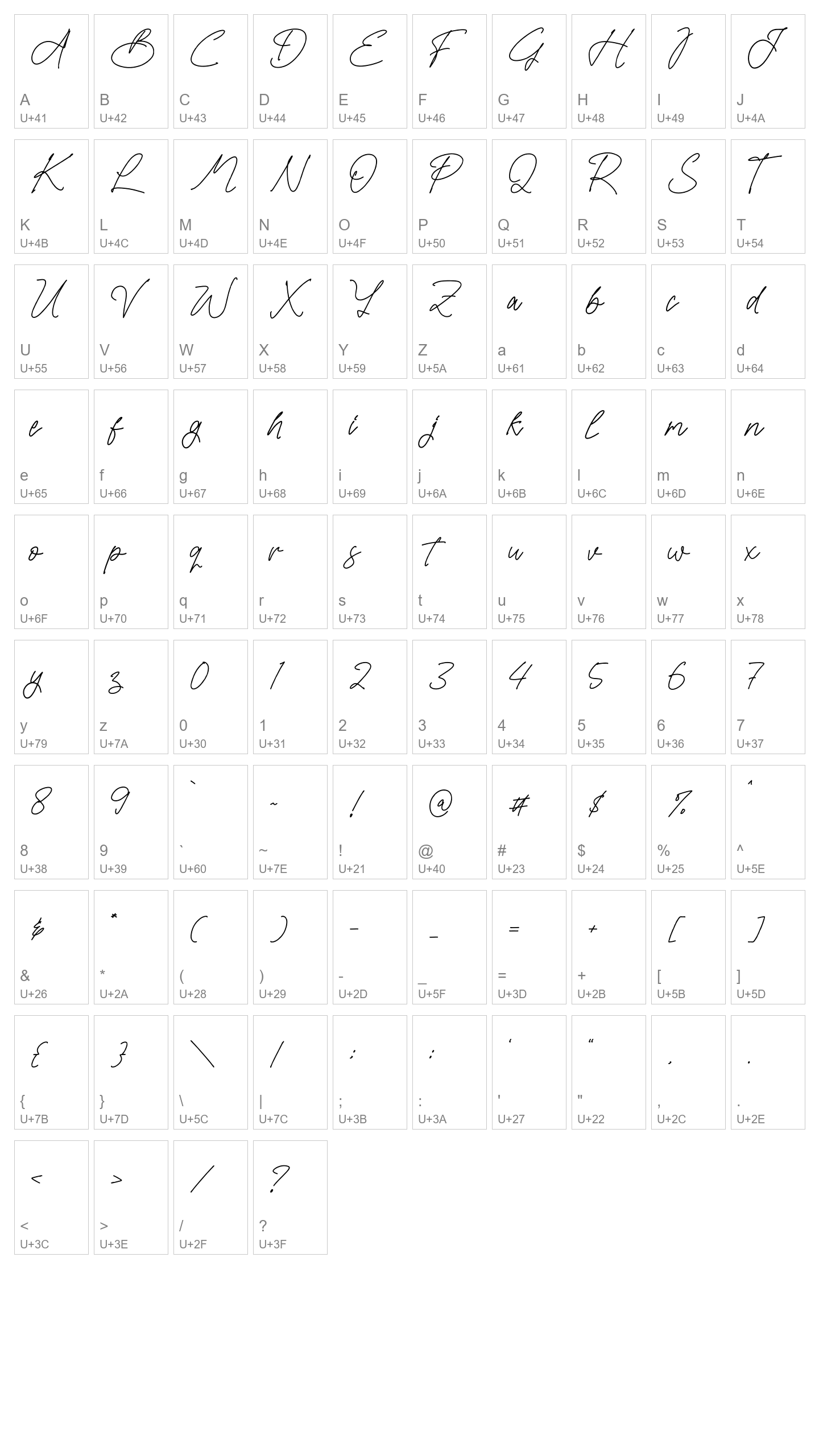 Character Map Image