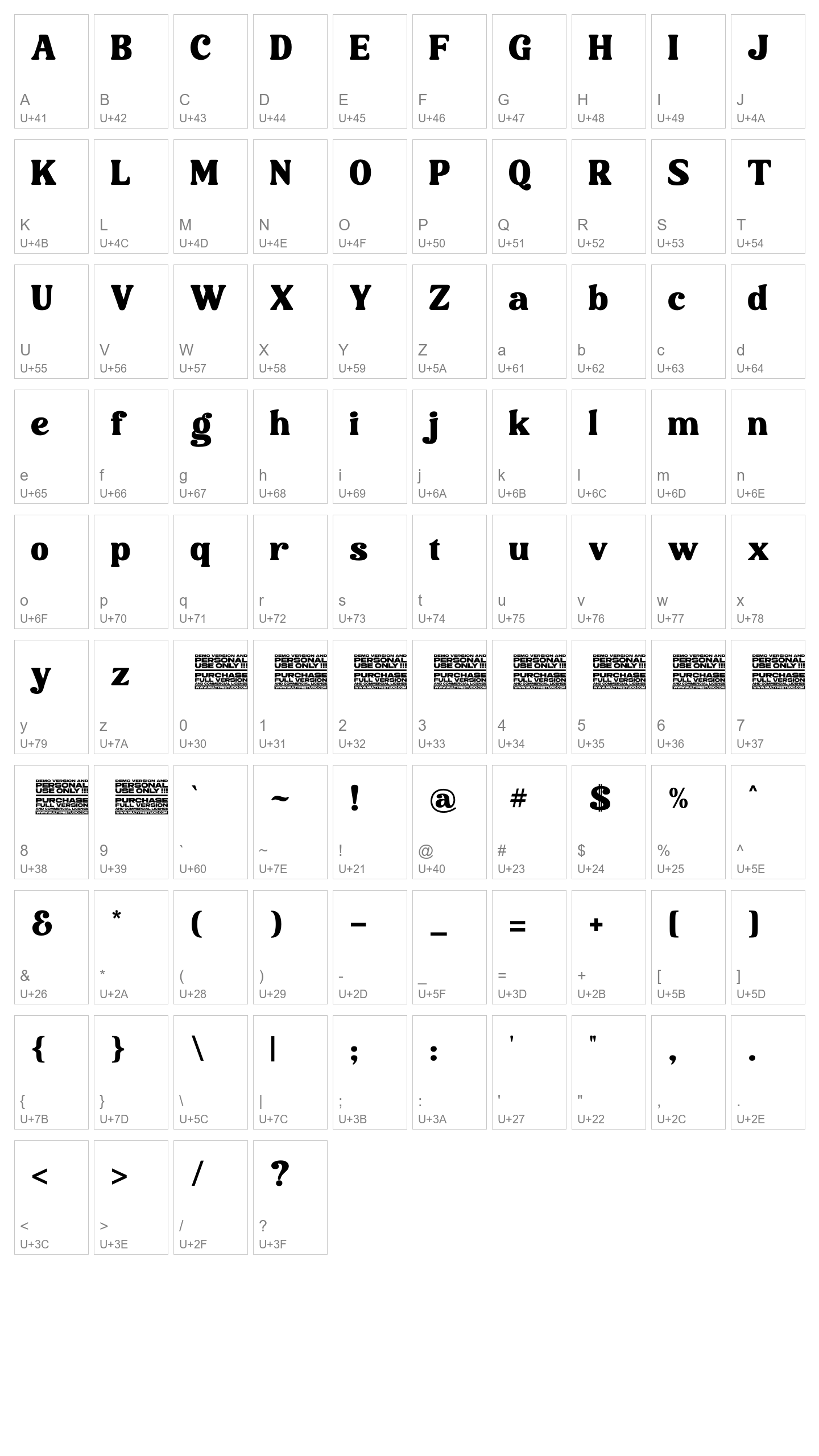 Character Map Image