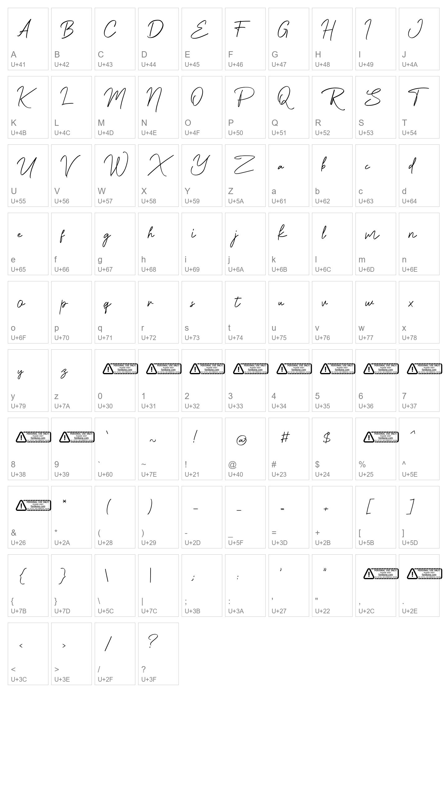 Character Map Image