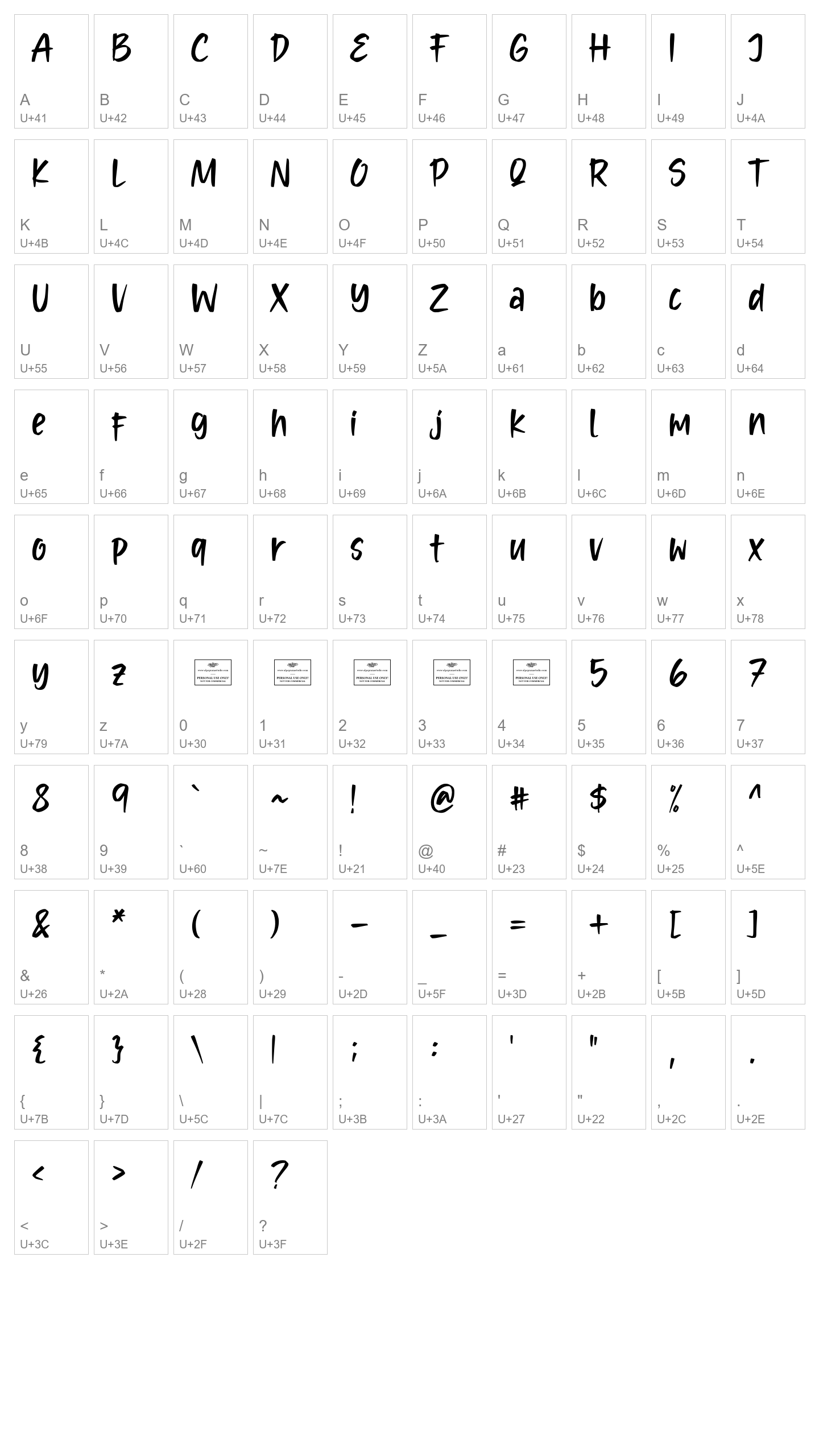 Character Map Image