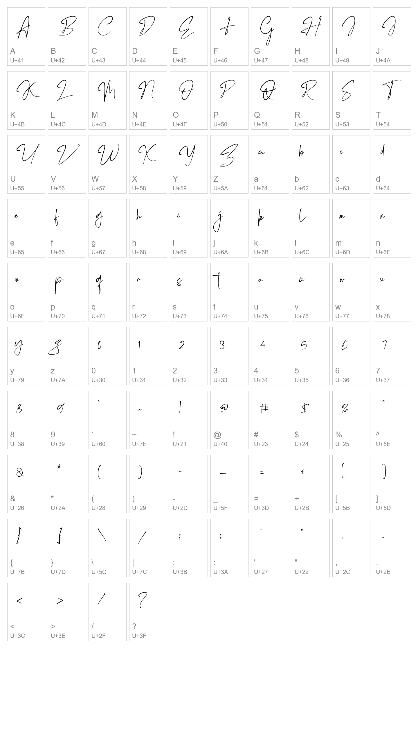 Character Map Image