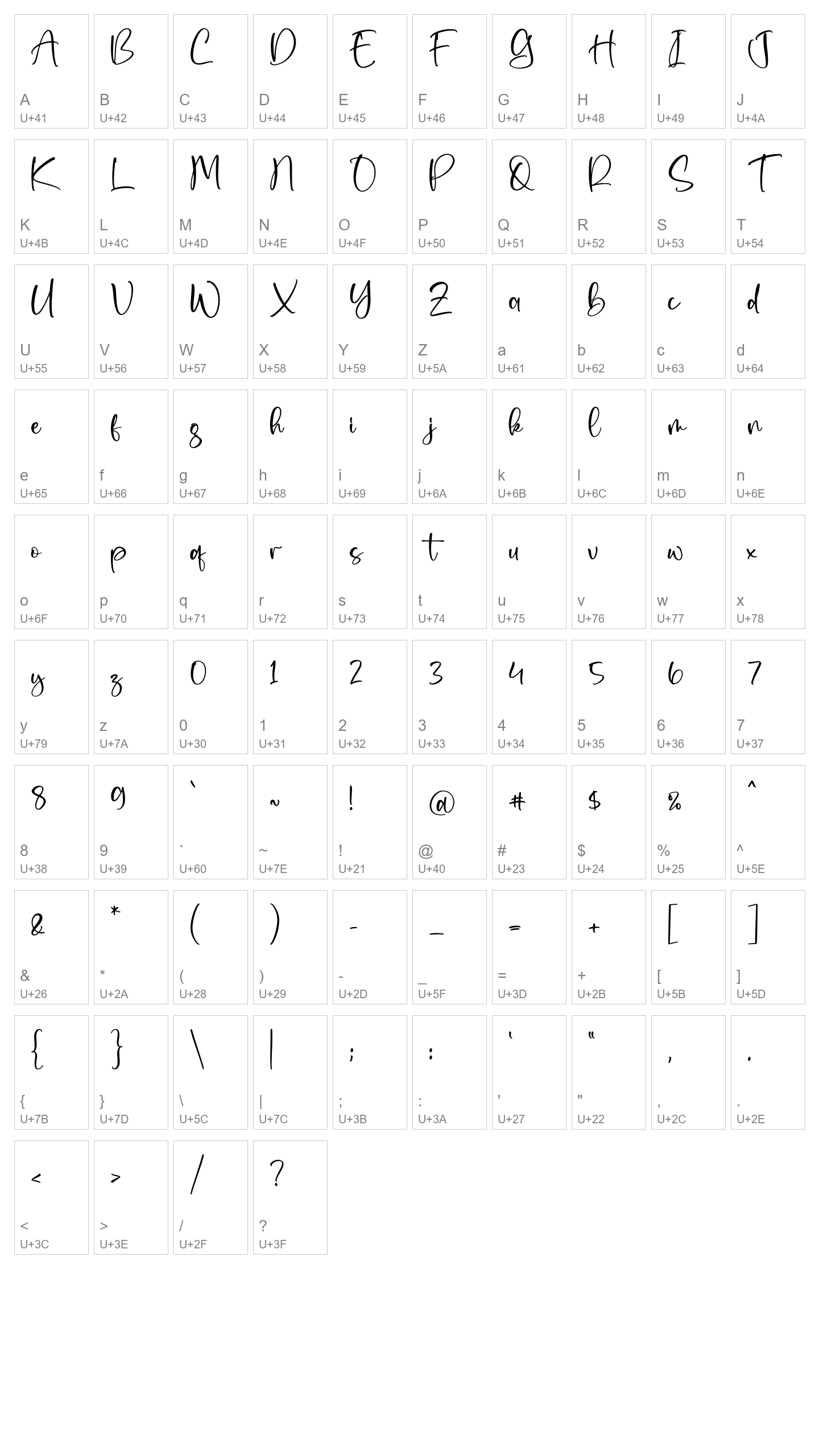 Character Map Image
