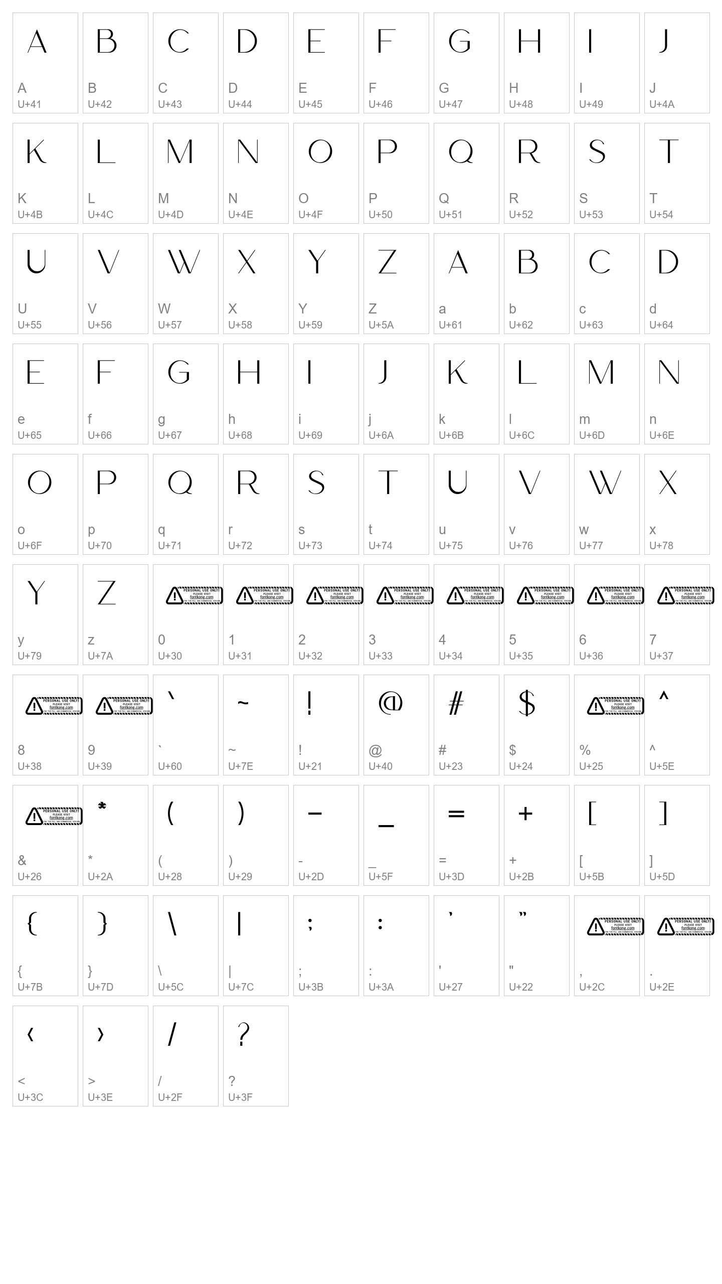 Character Map Image