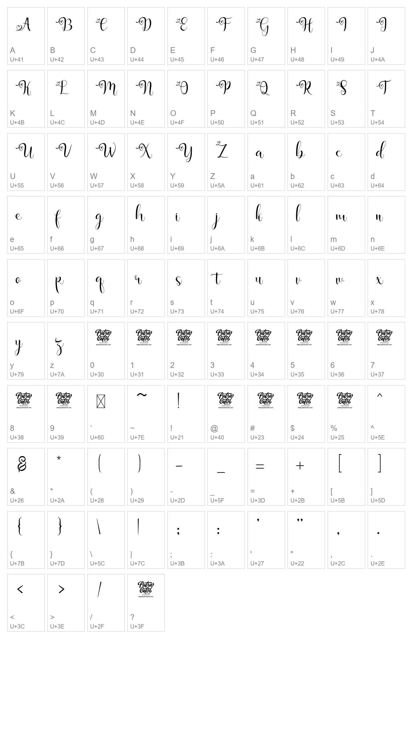 Character Map Image