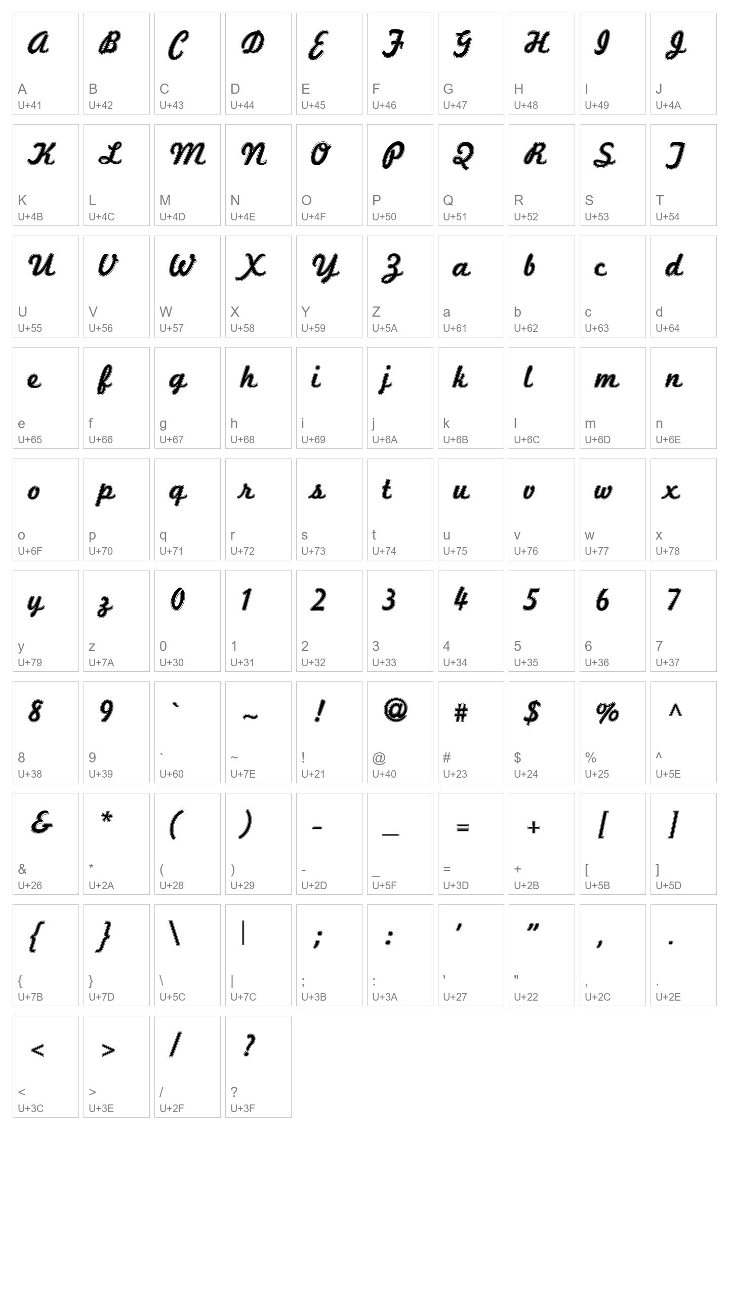 Character Map Image