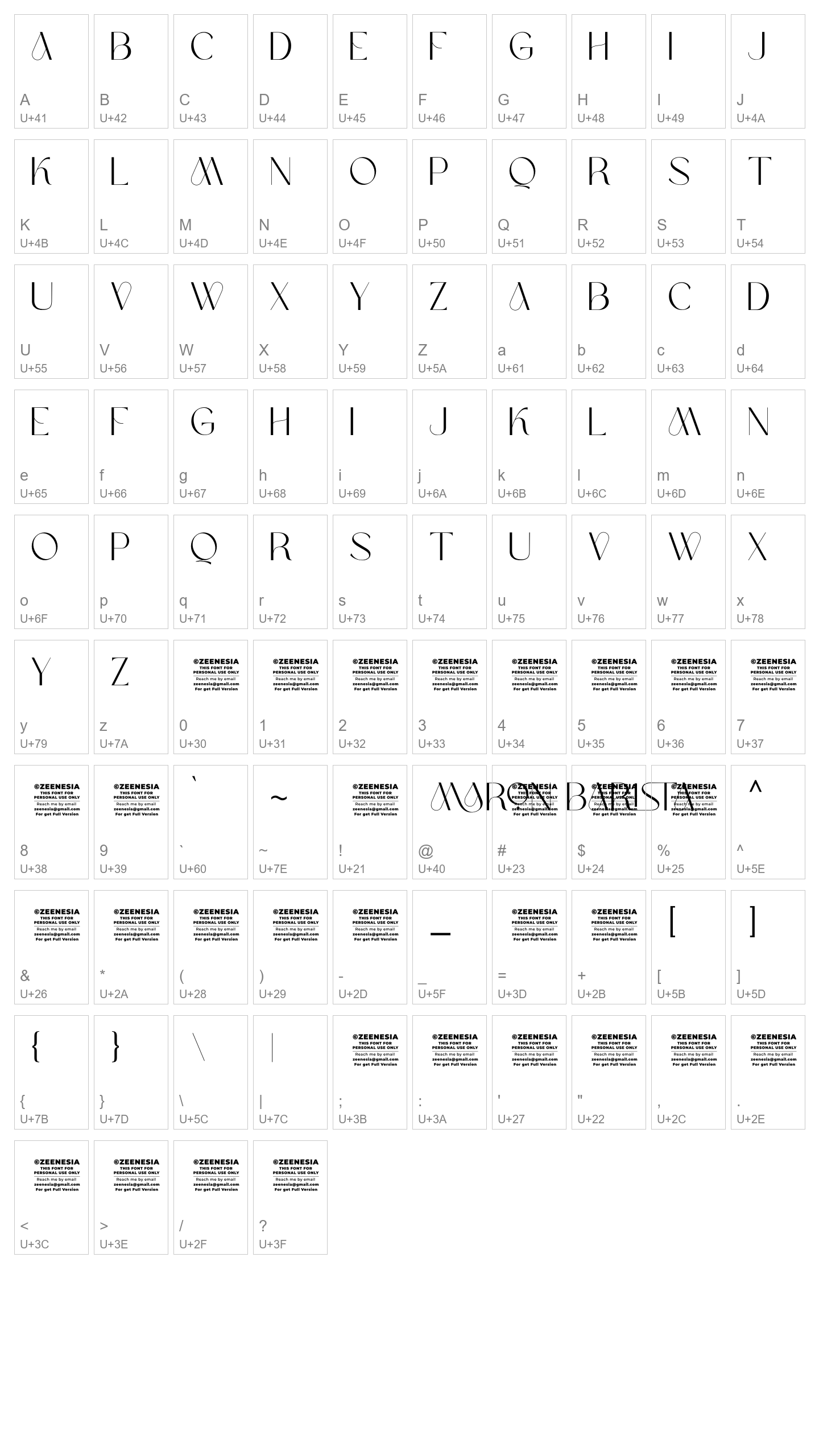 Character Map Image