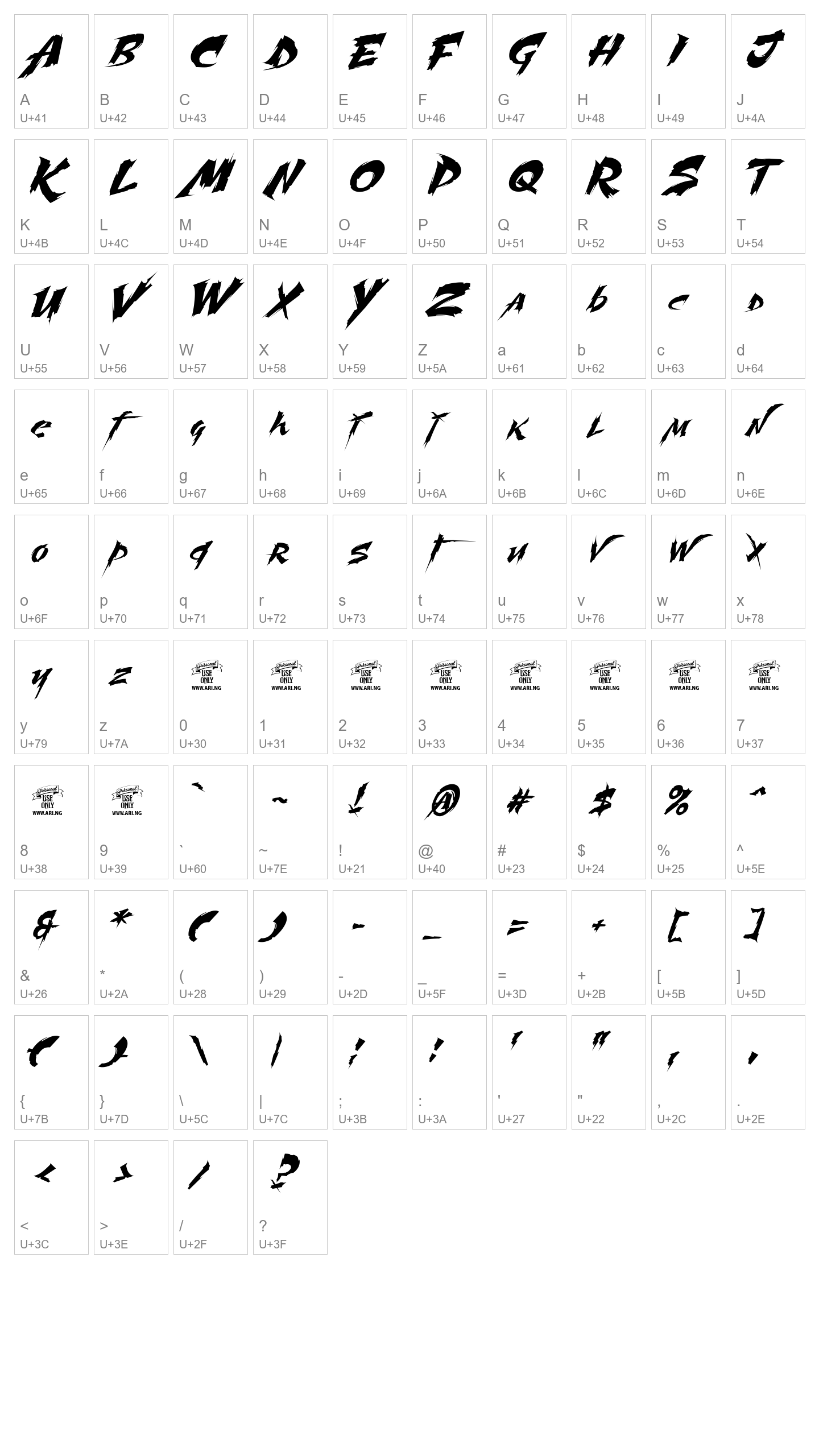Character Map Image