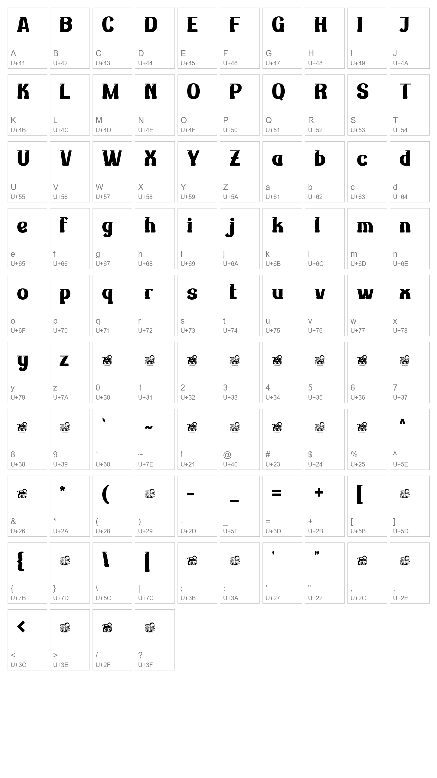 Character Map Image