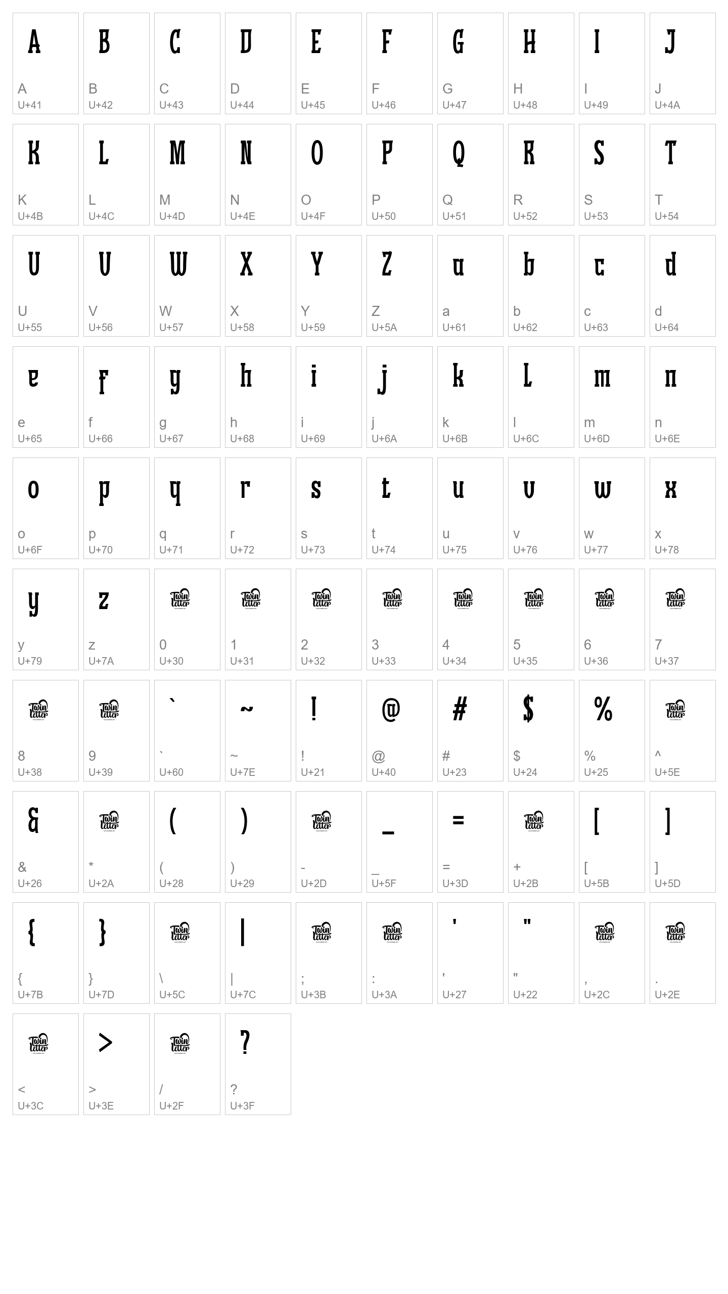 Character Map Image
