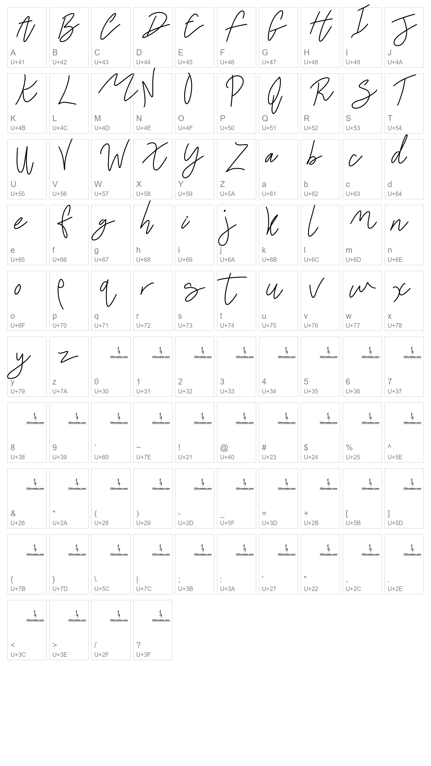 Character Map Image