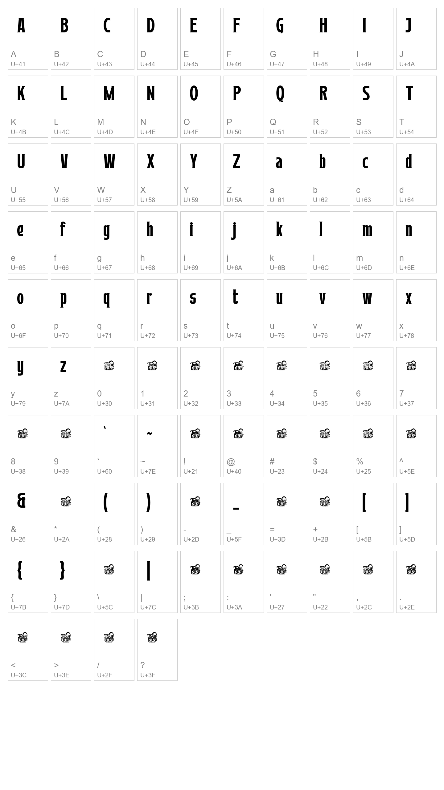 Character Map Image