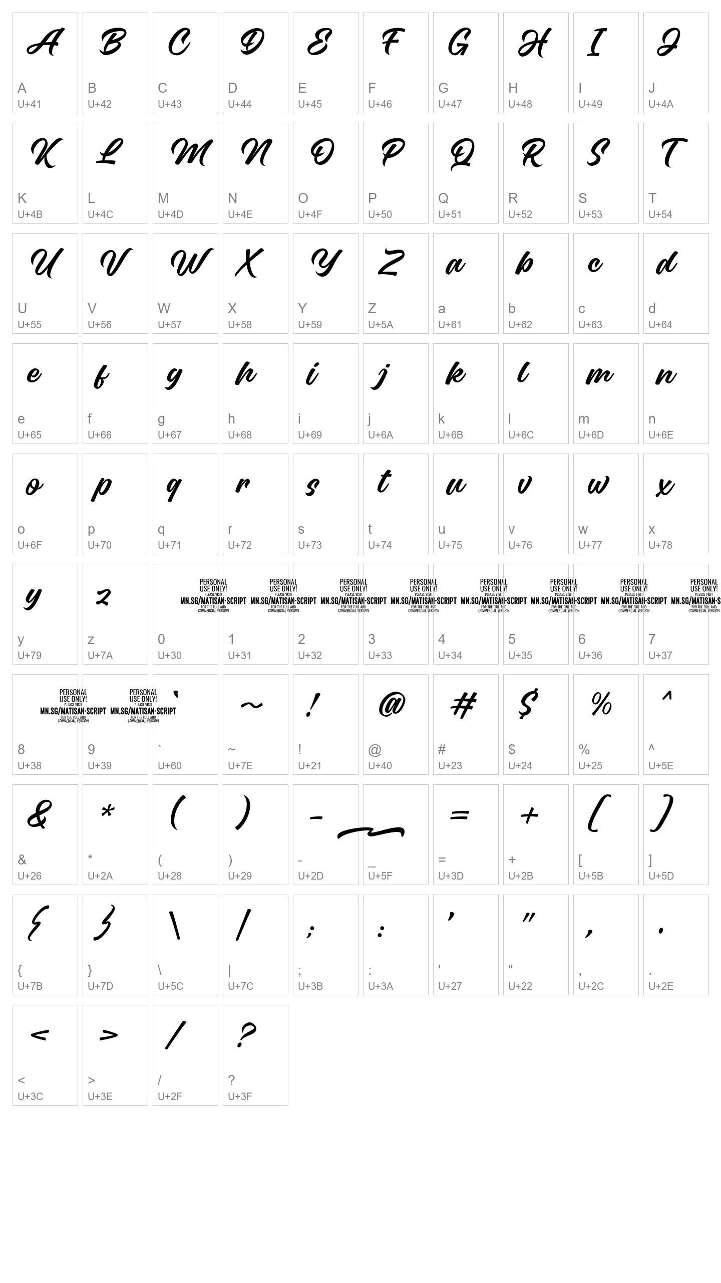 Character Map Image