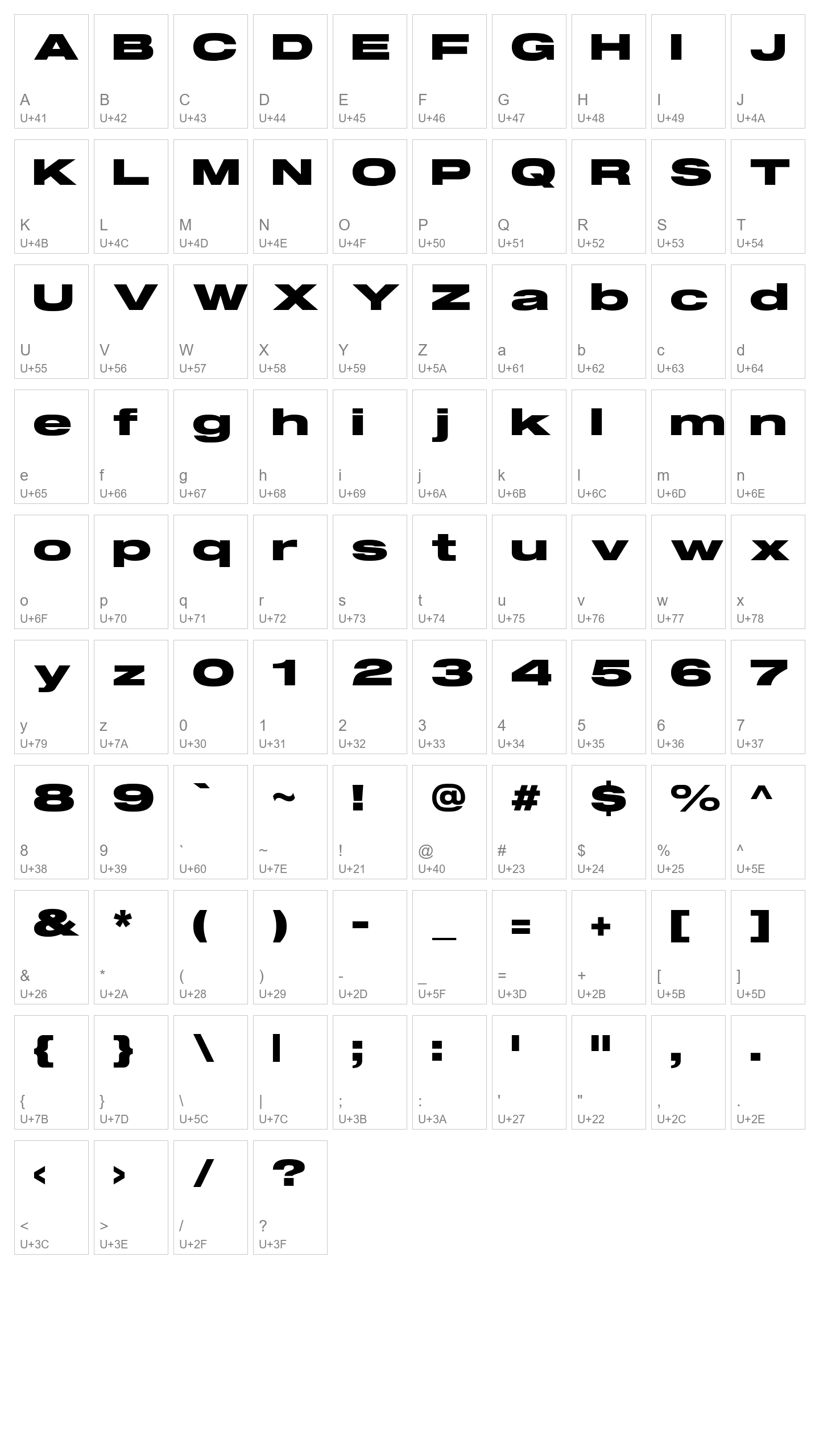 Character Map Image