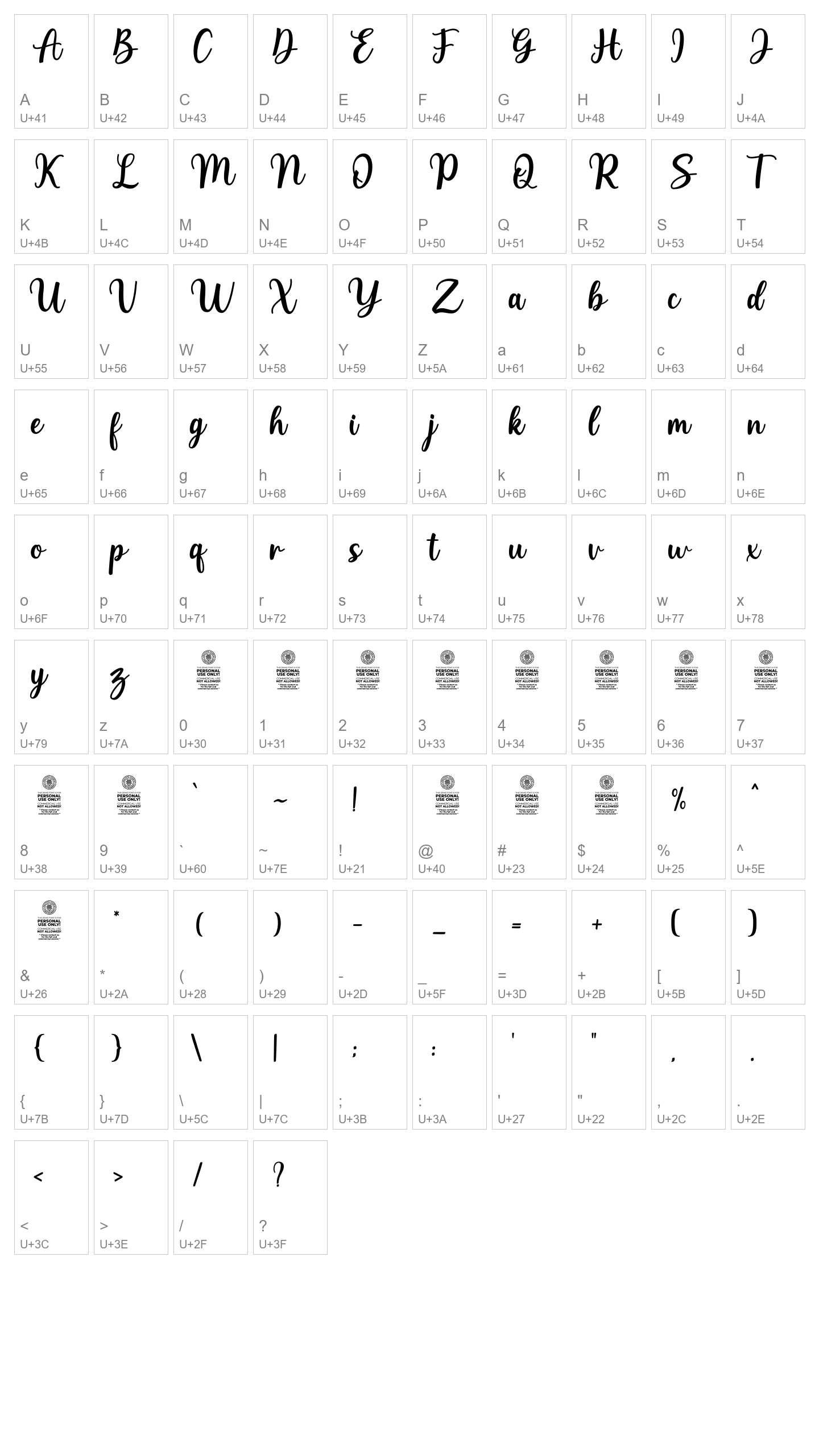 Character Map Image