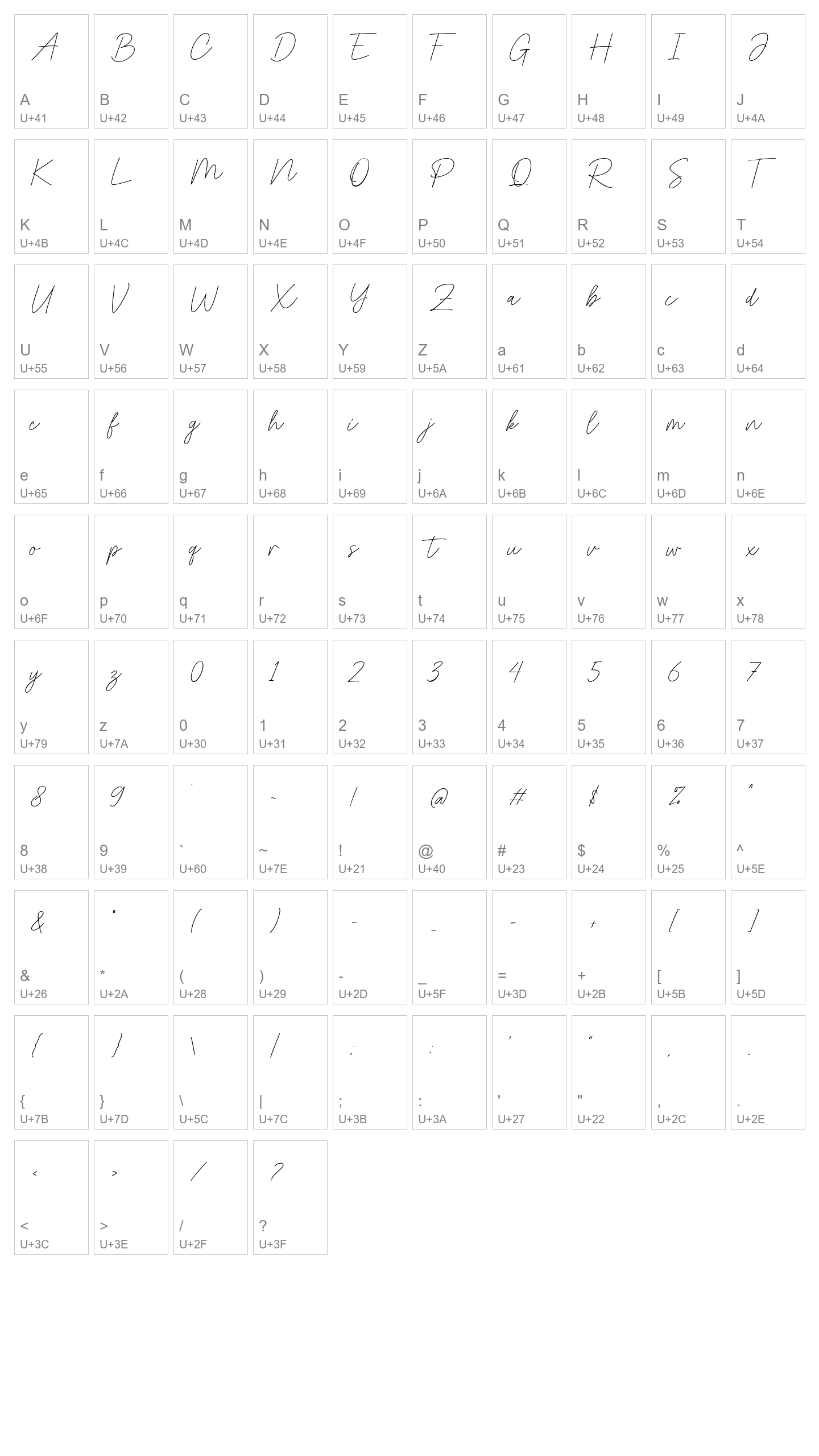 Character Map Image