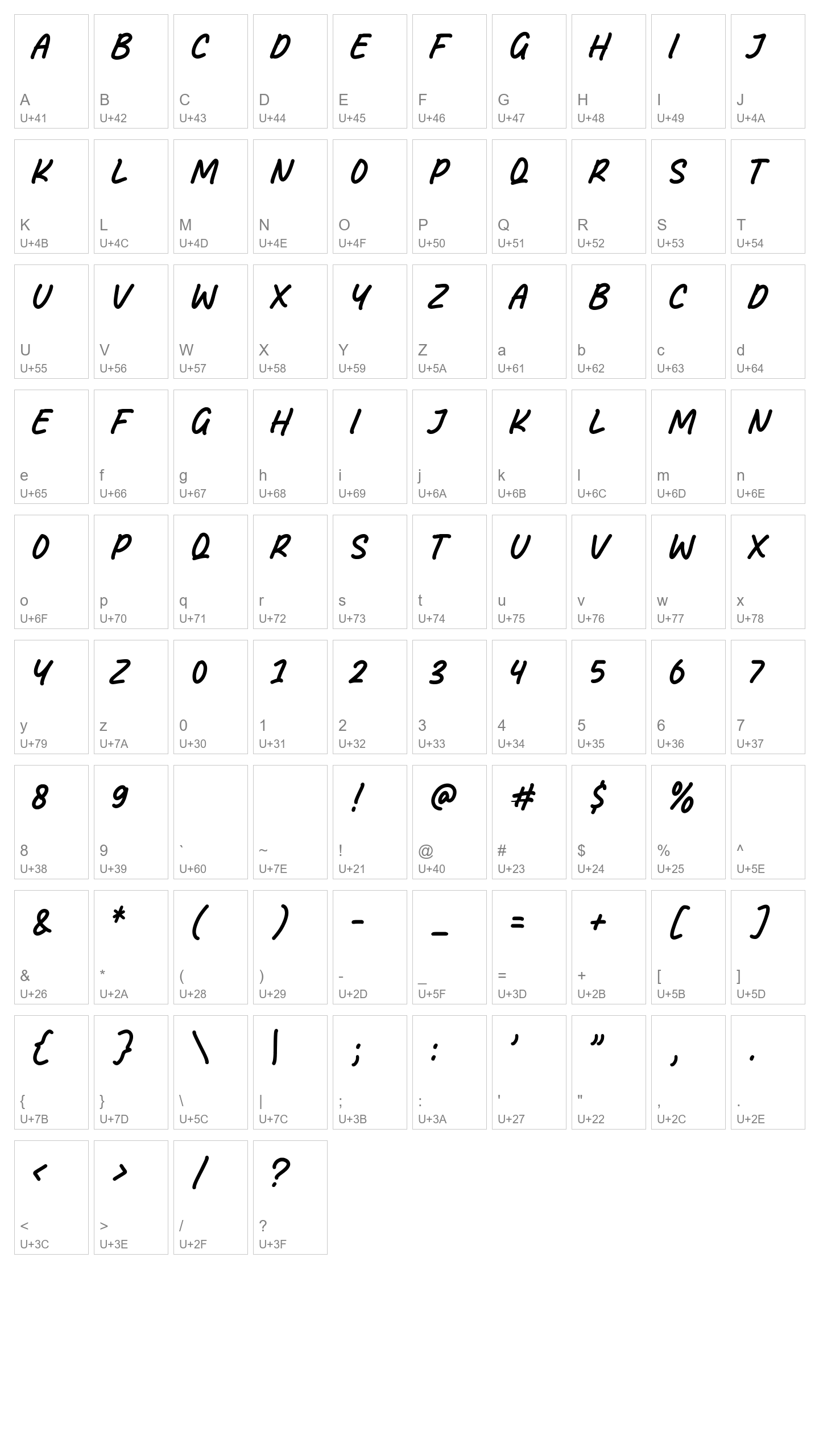 Character Map Image