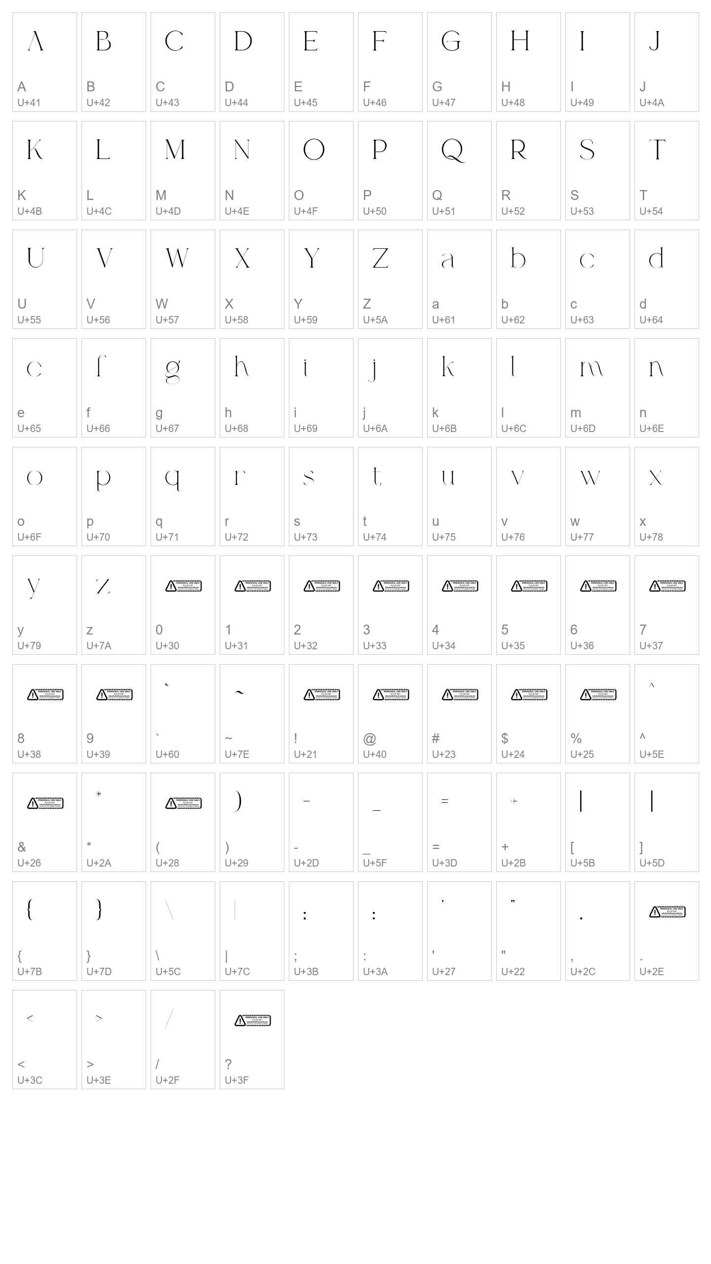 Character Map Image