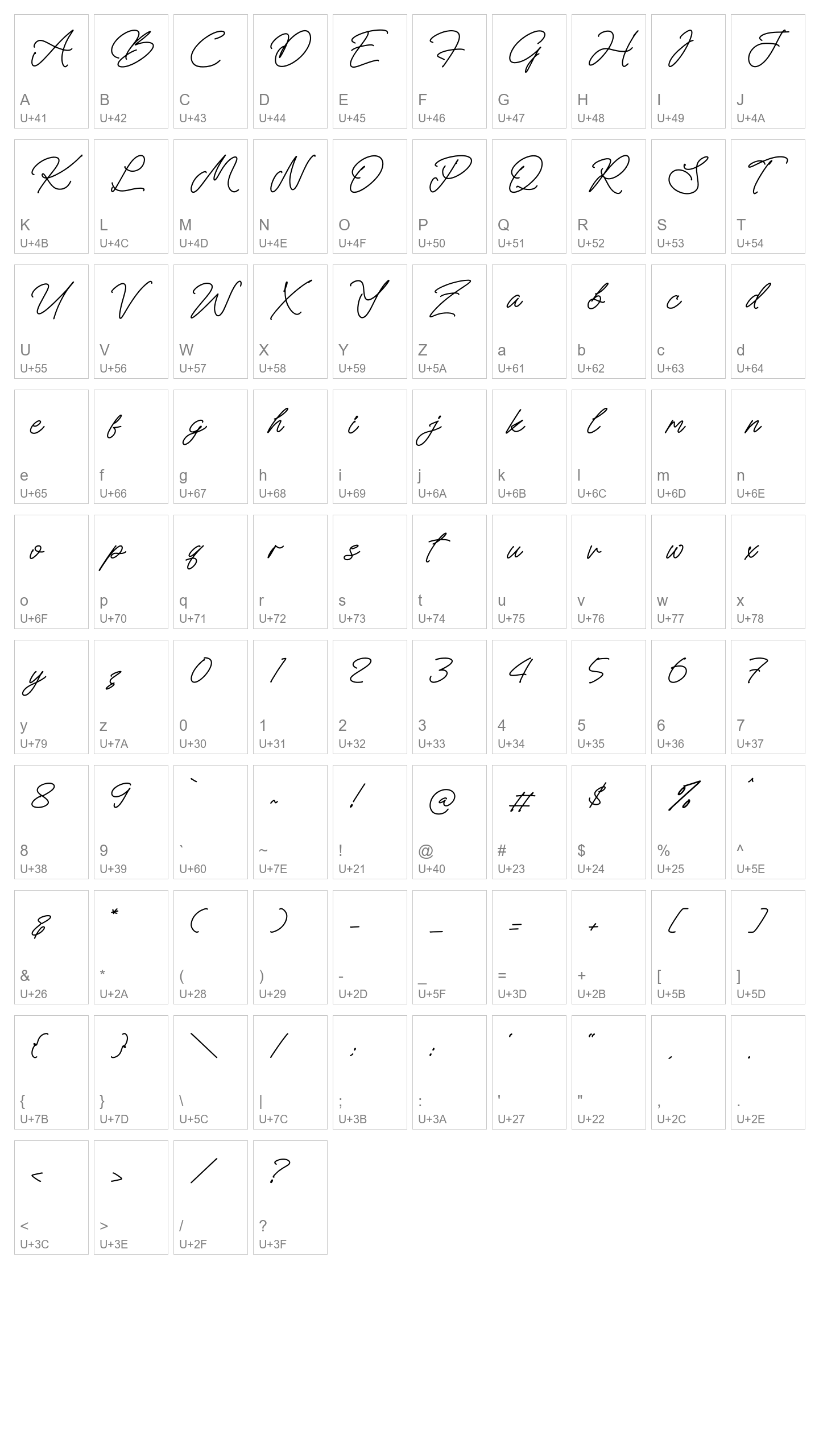 Character Map Image