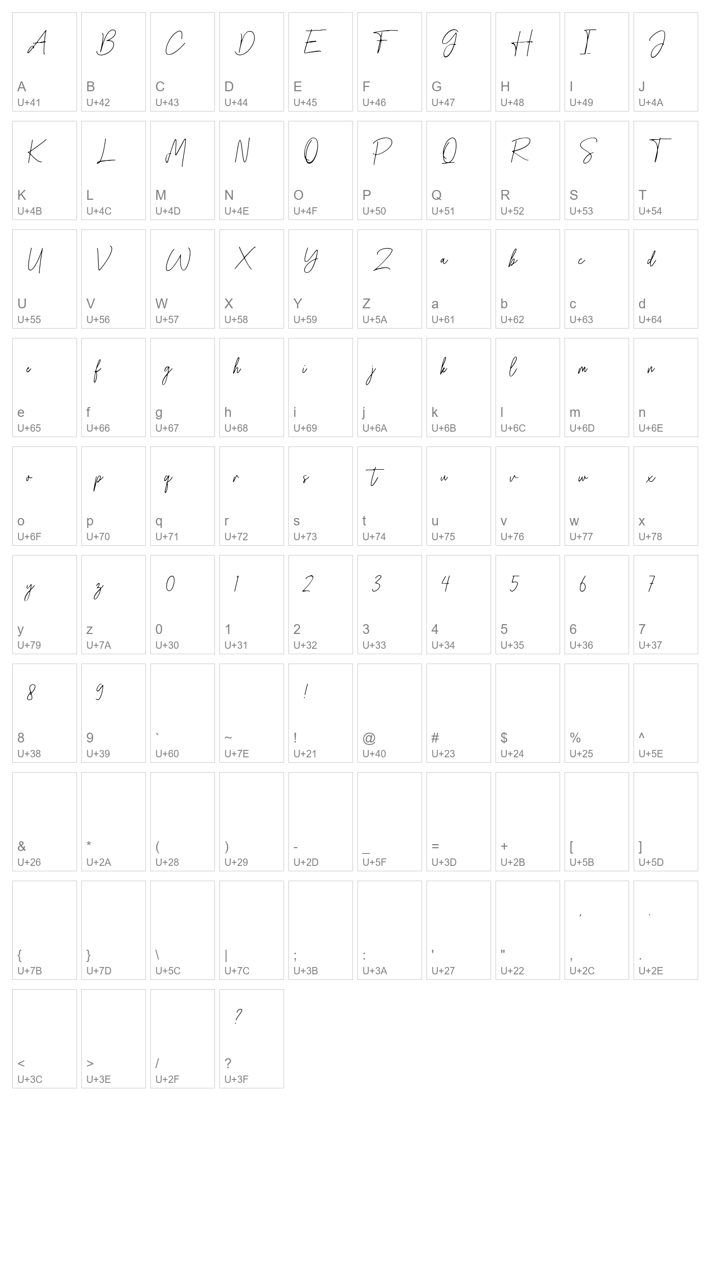Character Map Image