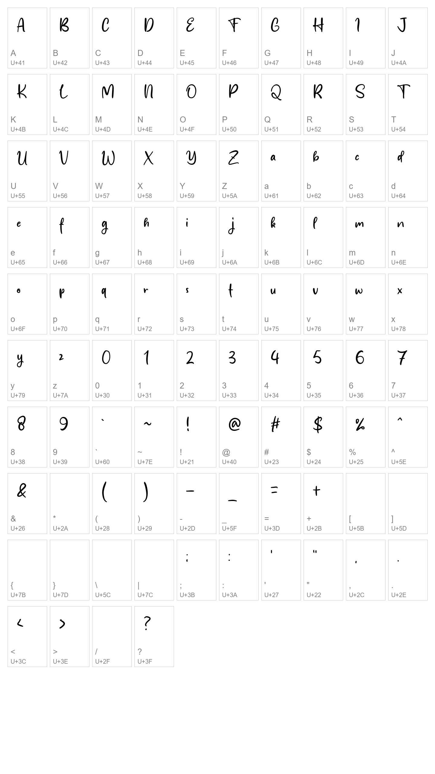 Character Map Image