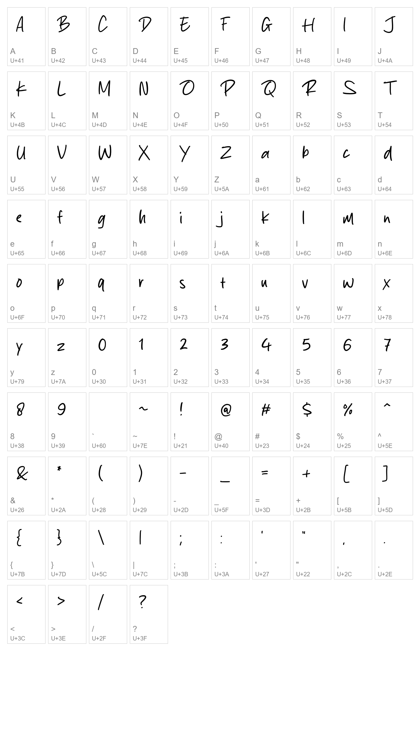 Character Map Image