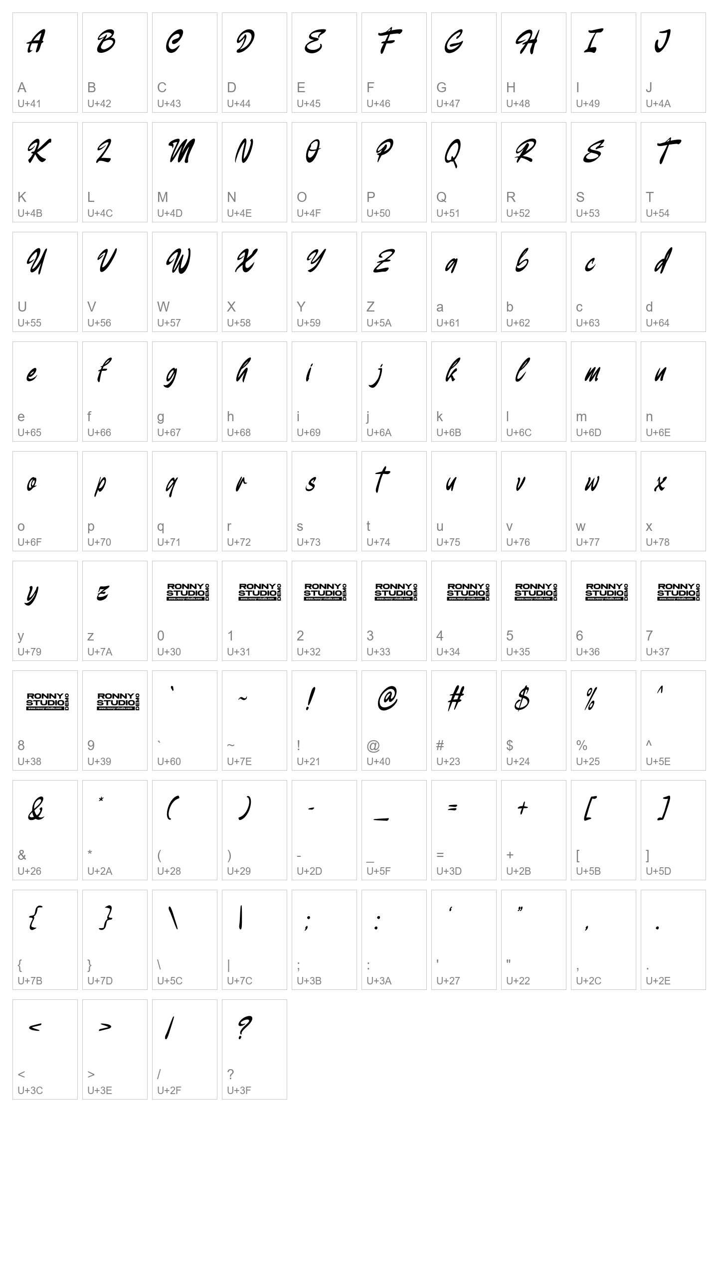 Character Map Image