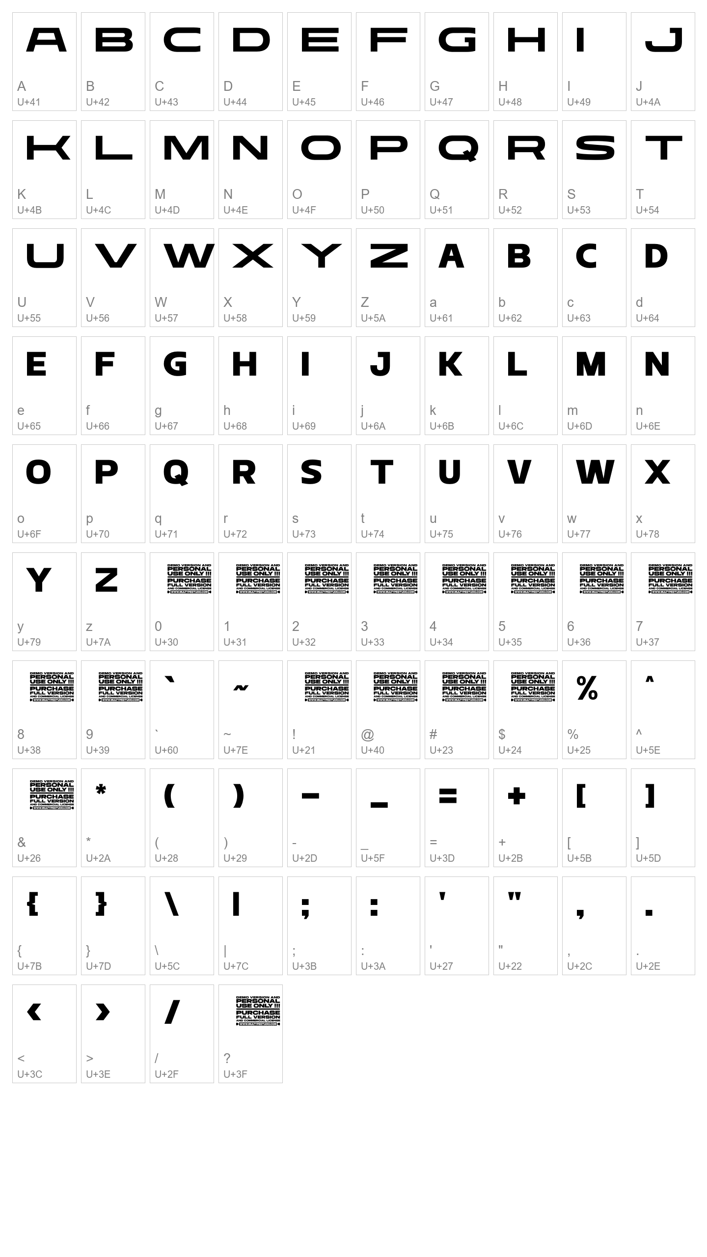Character Map Image