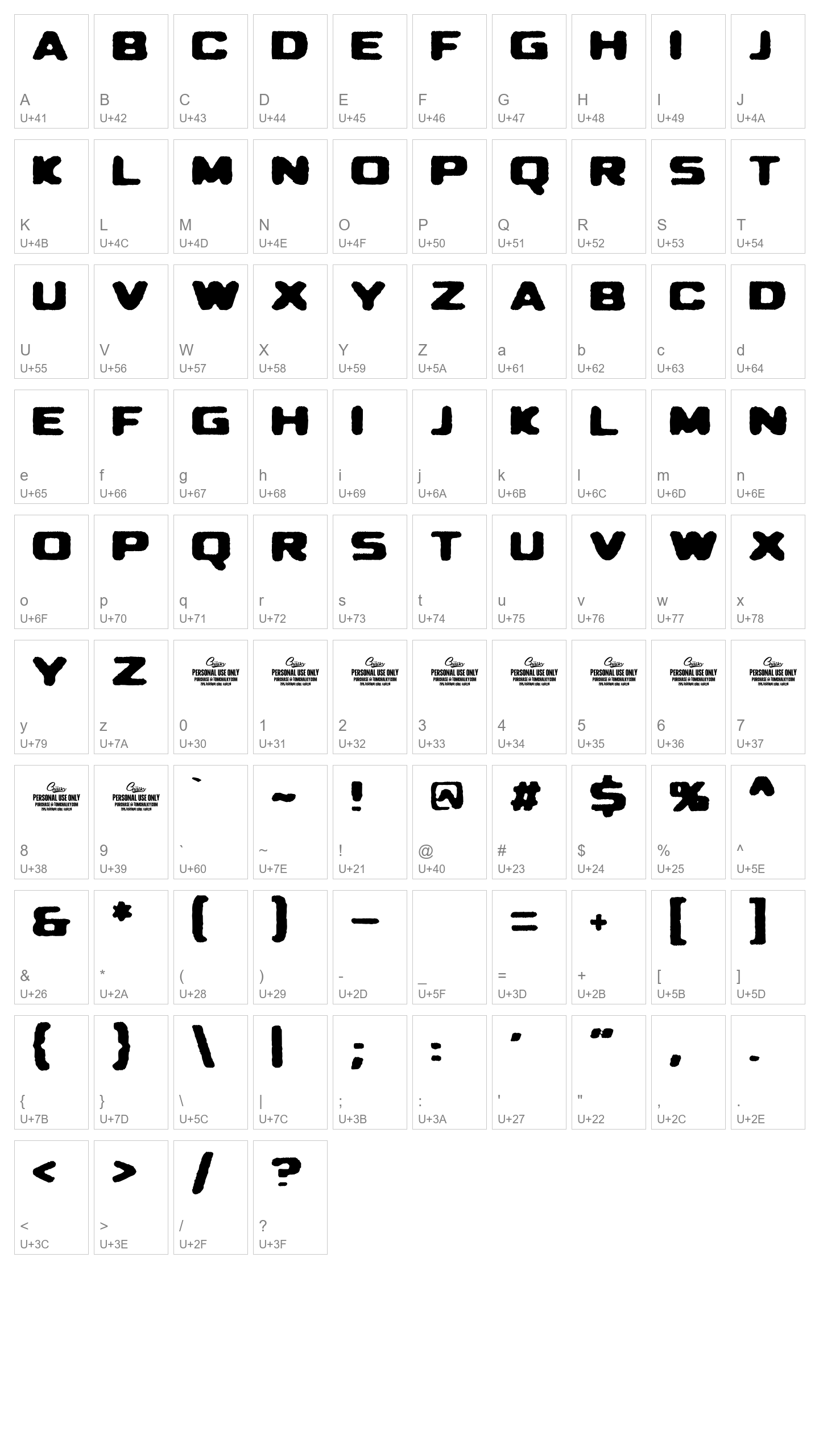 Character Map Image