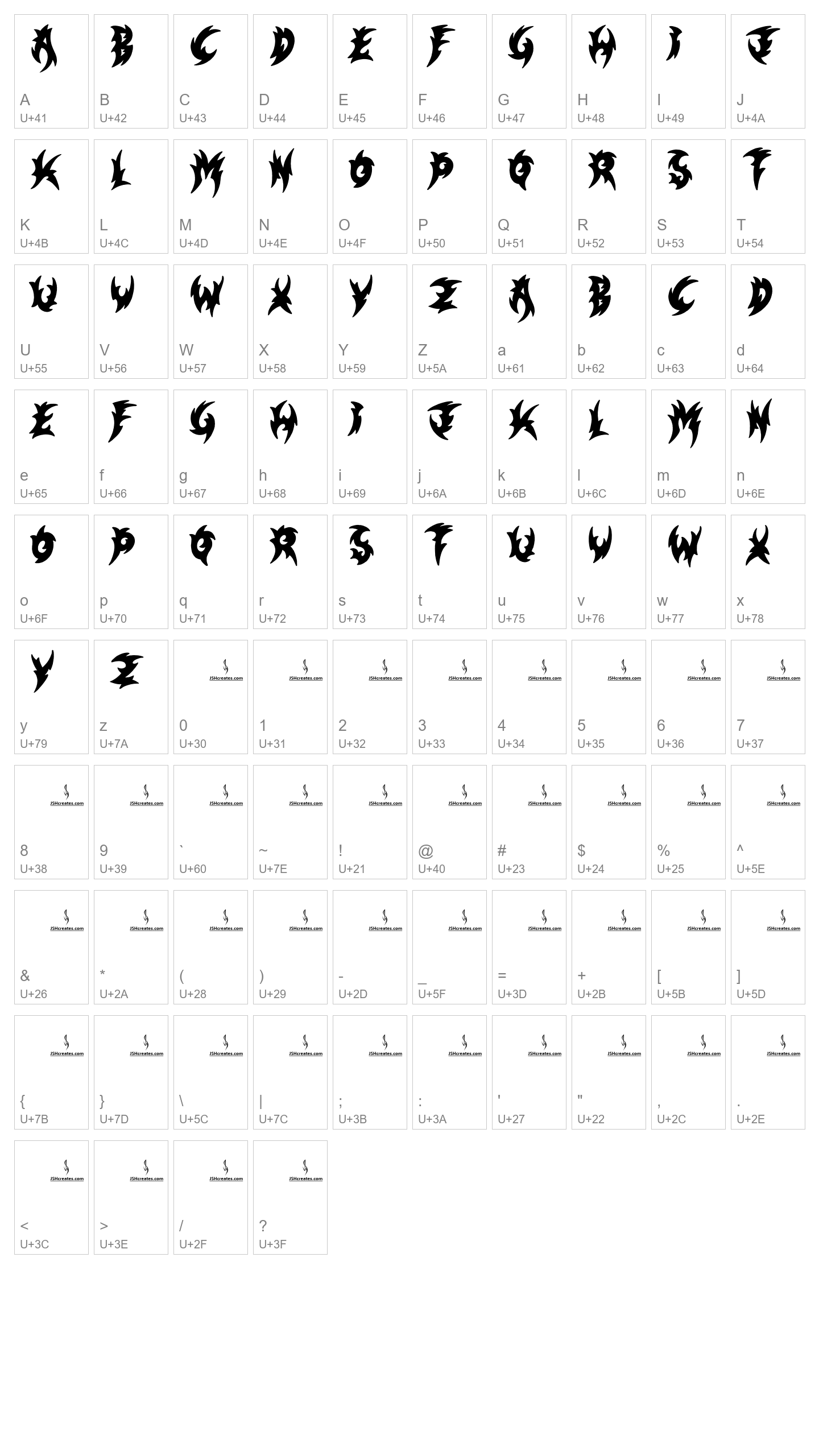 Character Map Image