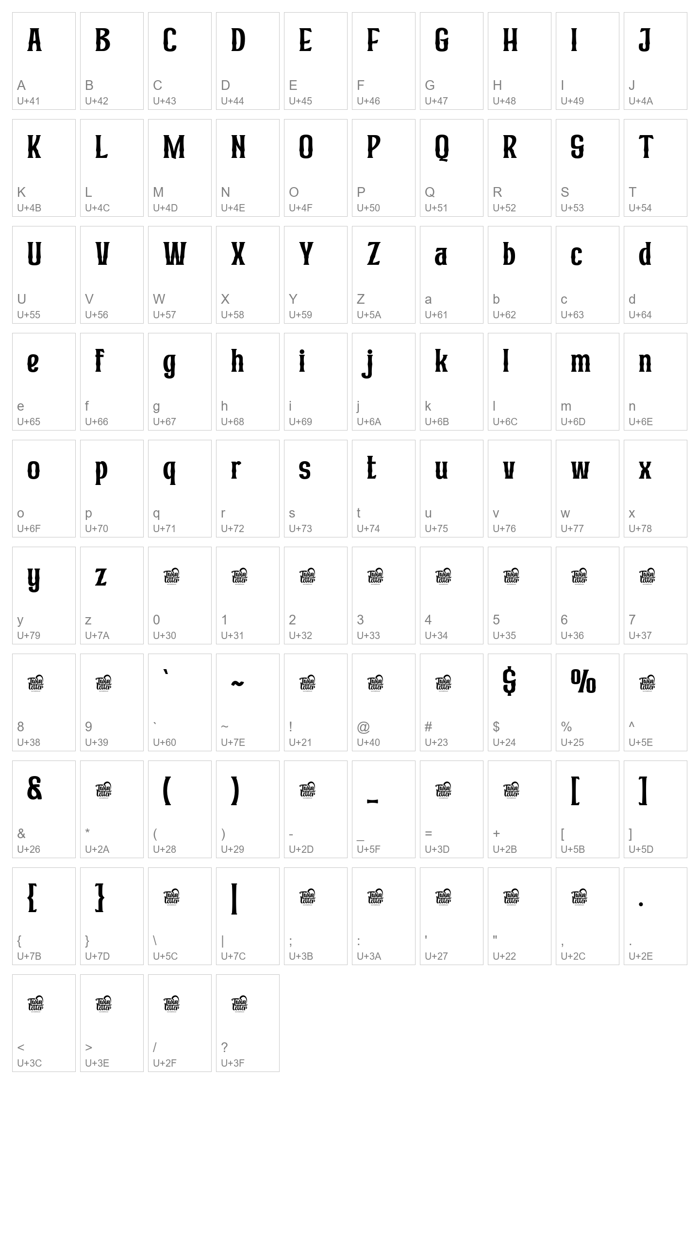 Character Map Image
