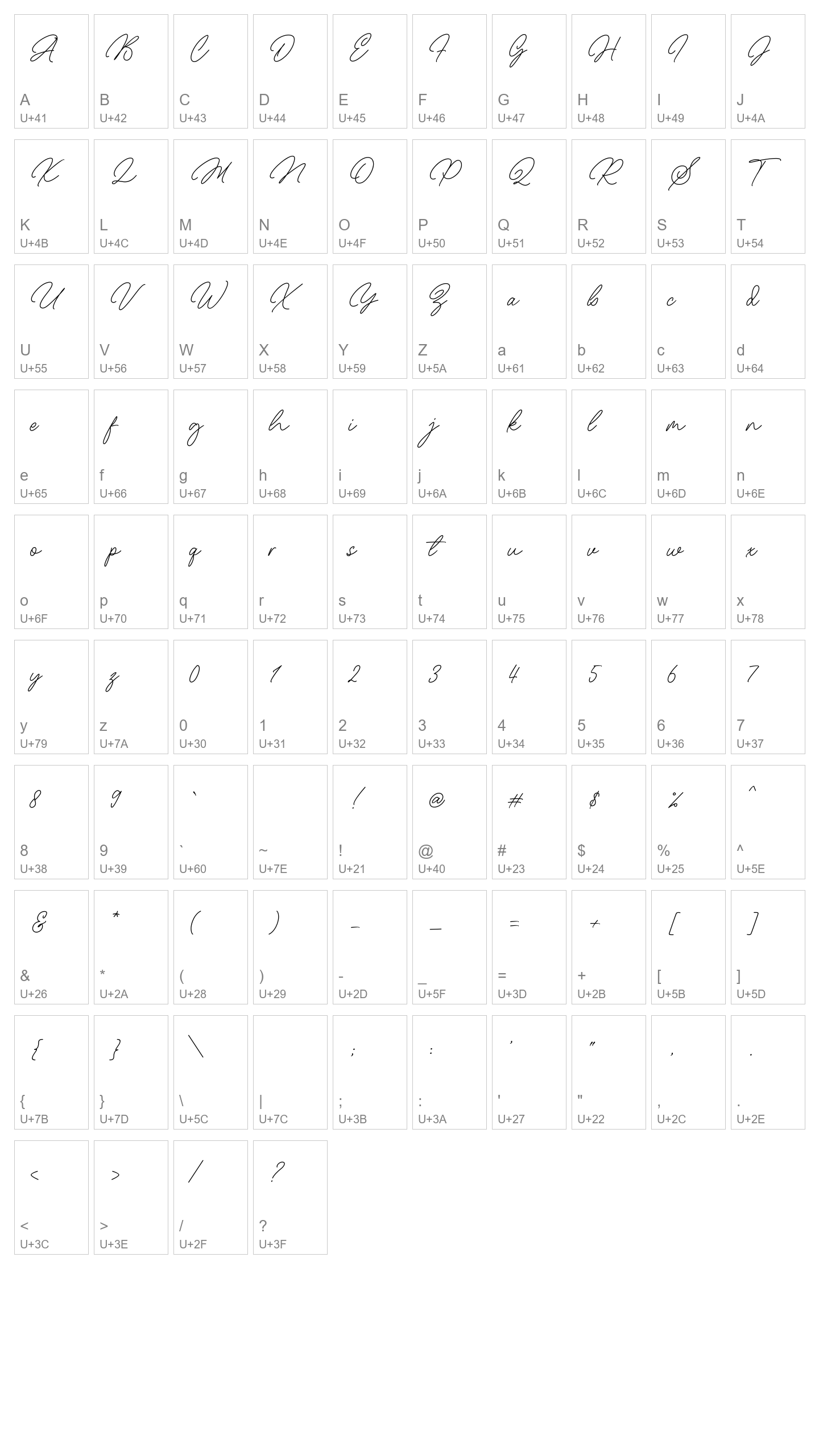 Character Map Image