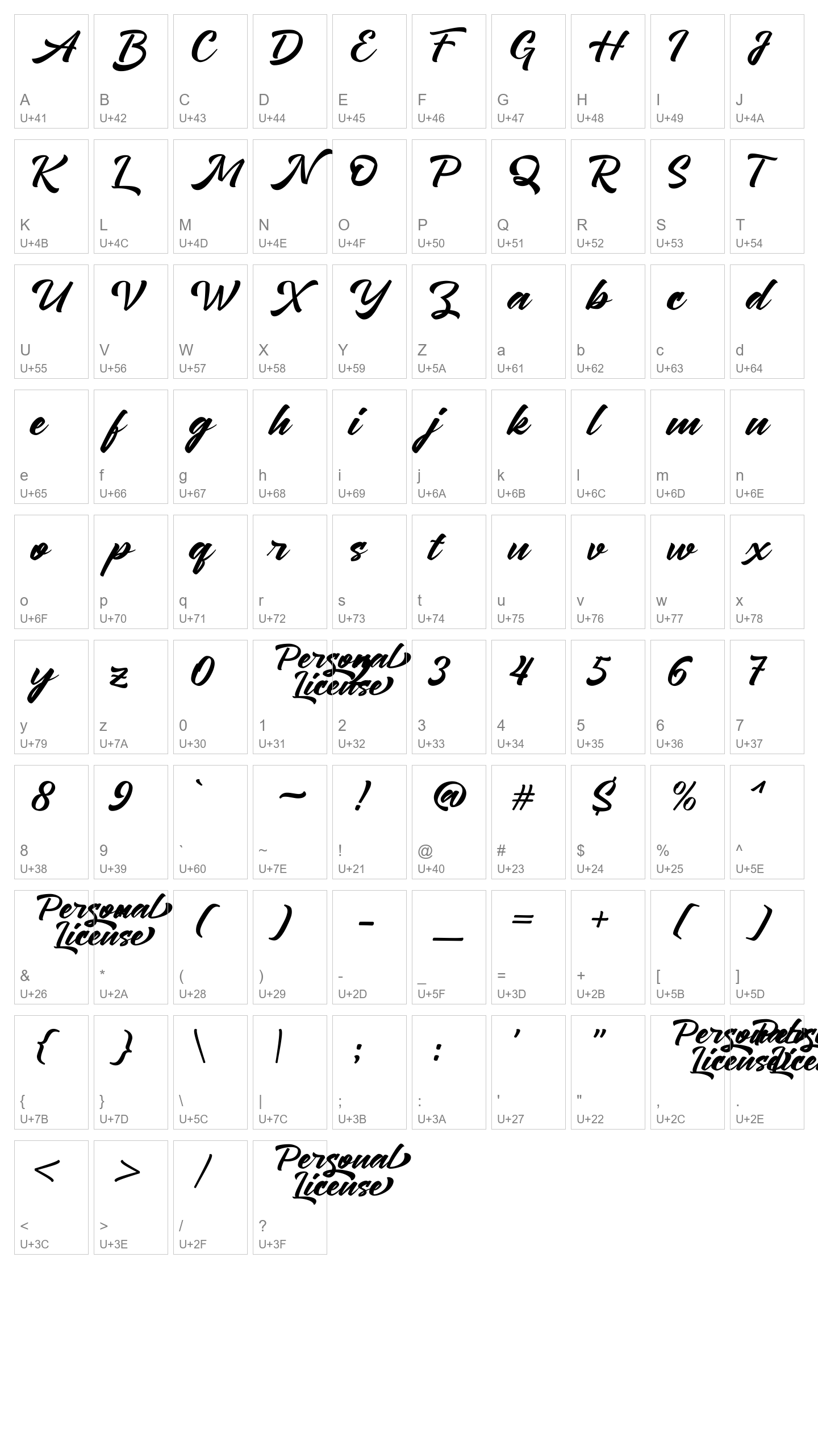 Character Map Image