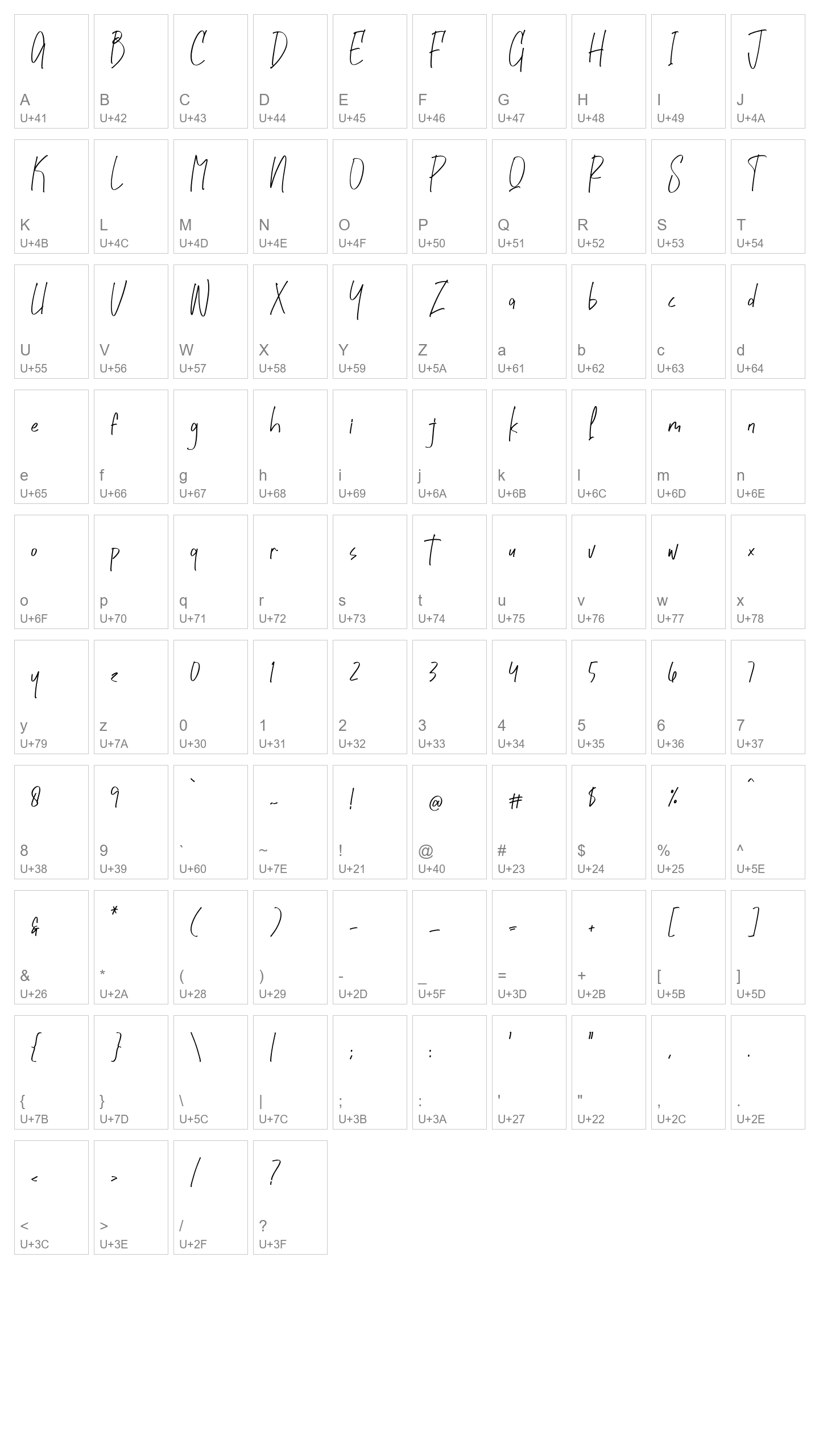 Character Map Image