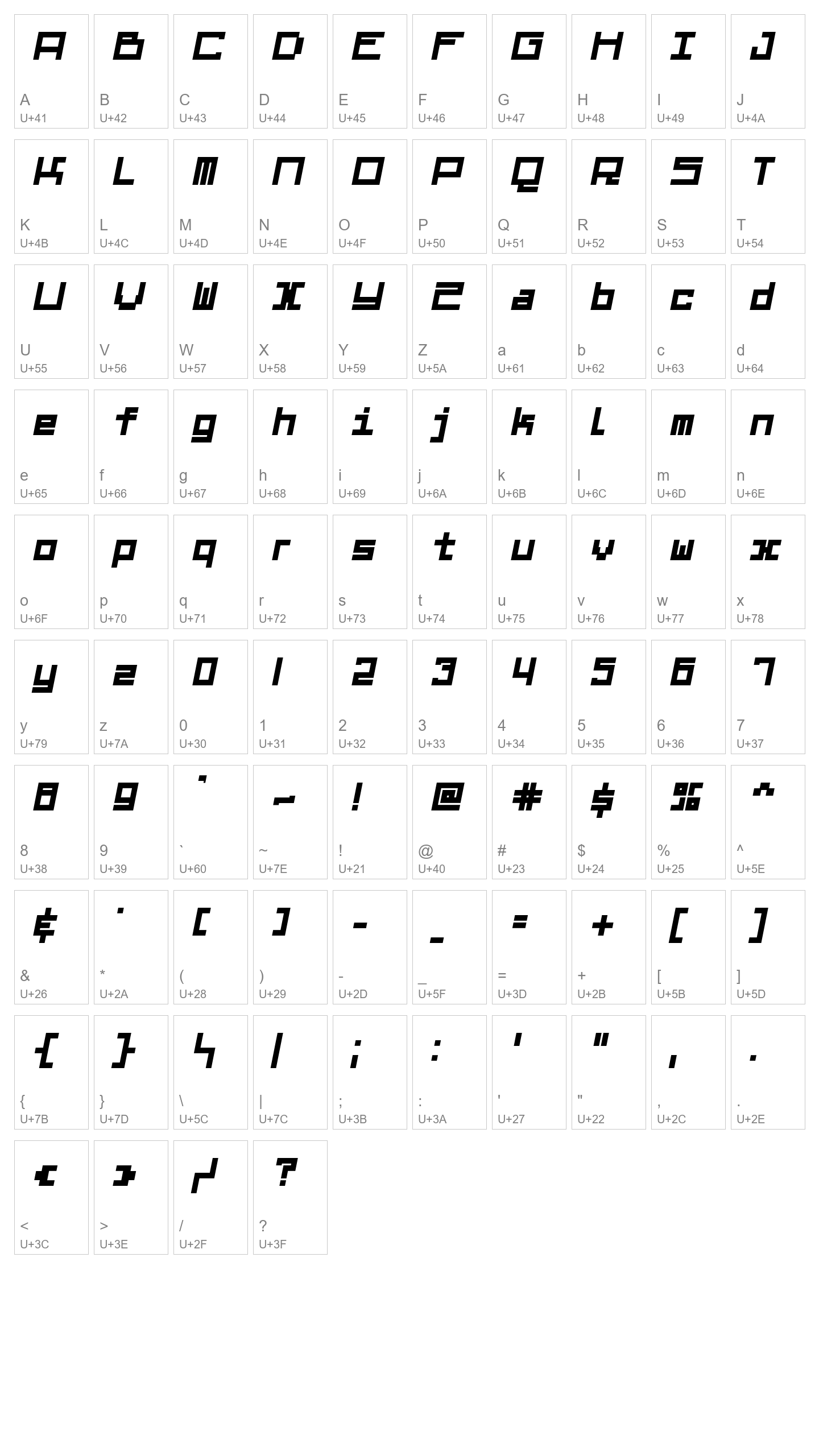 Character Map Image