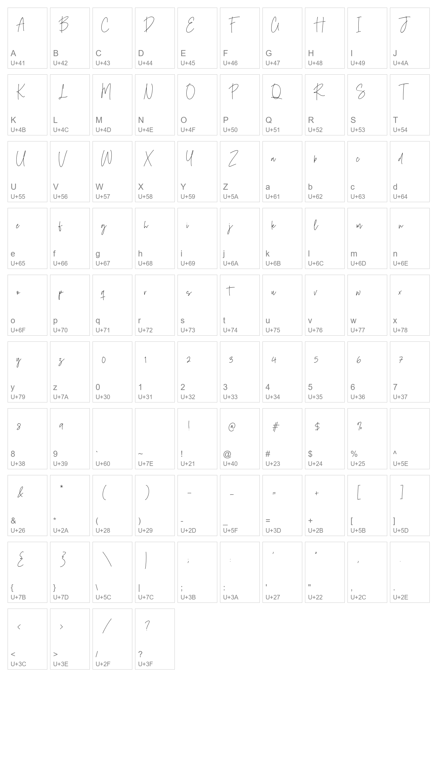 Character Map Image