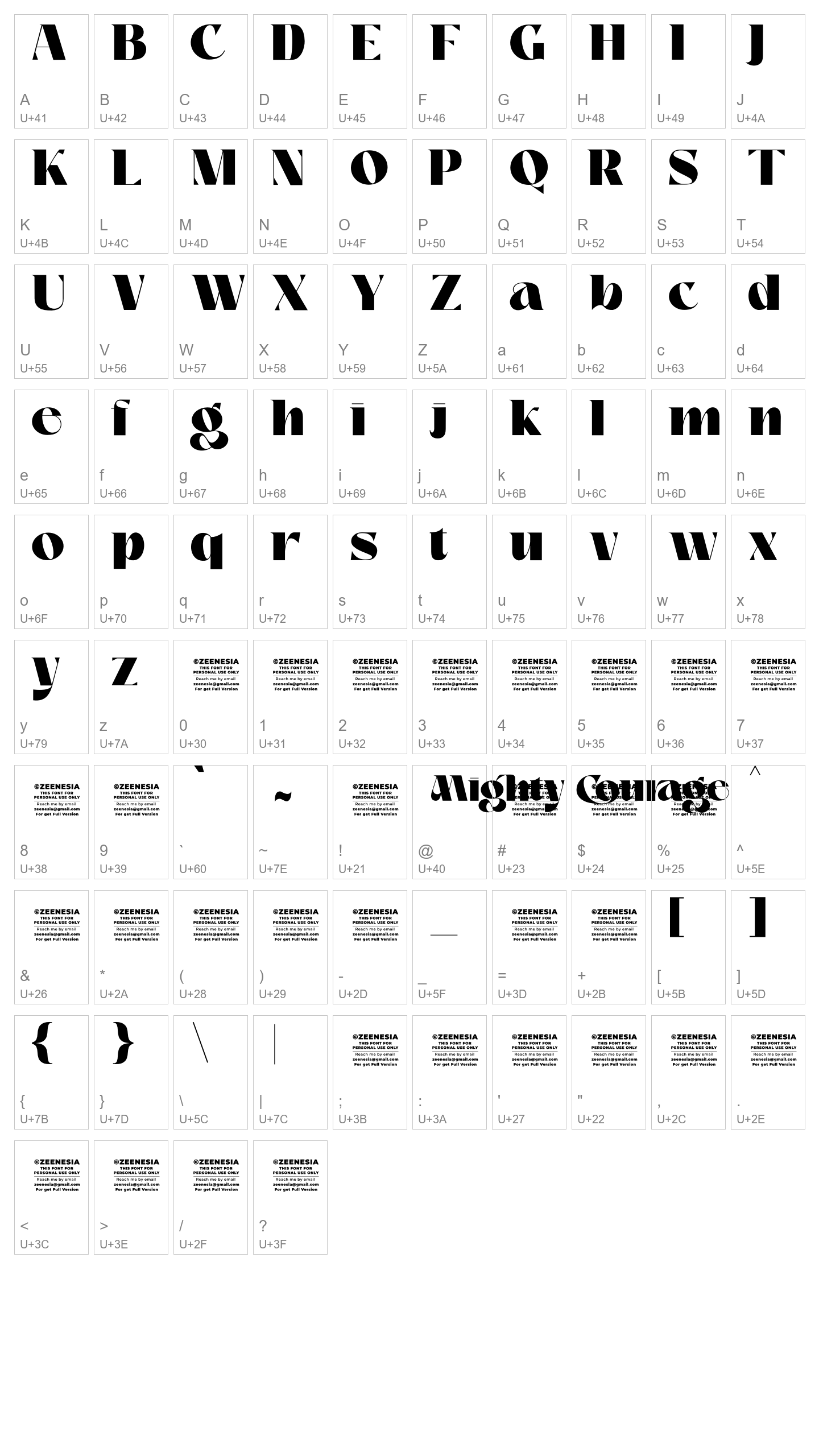 Character Map Image
