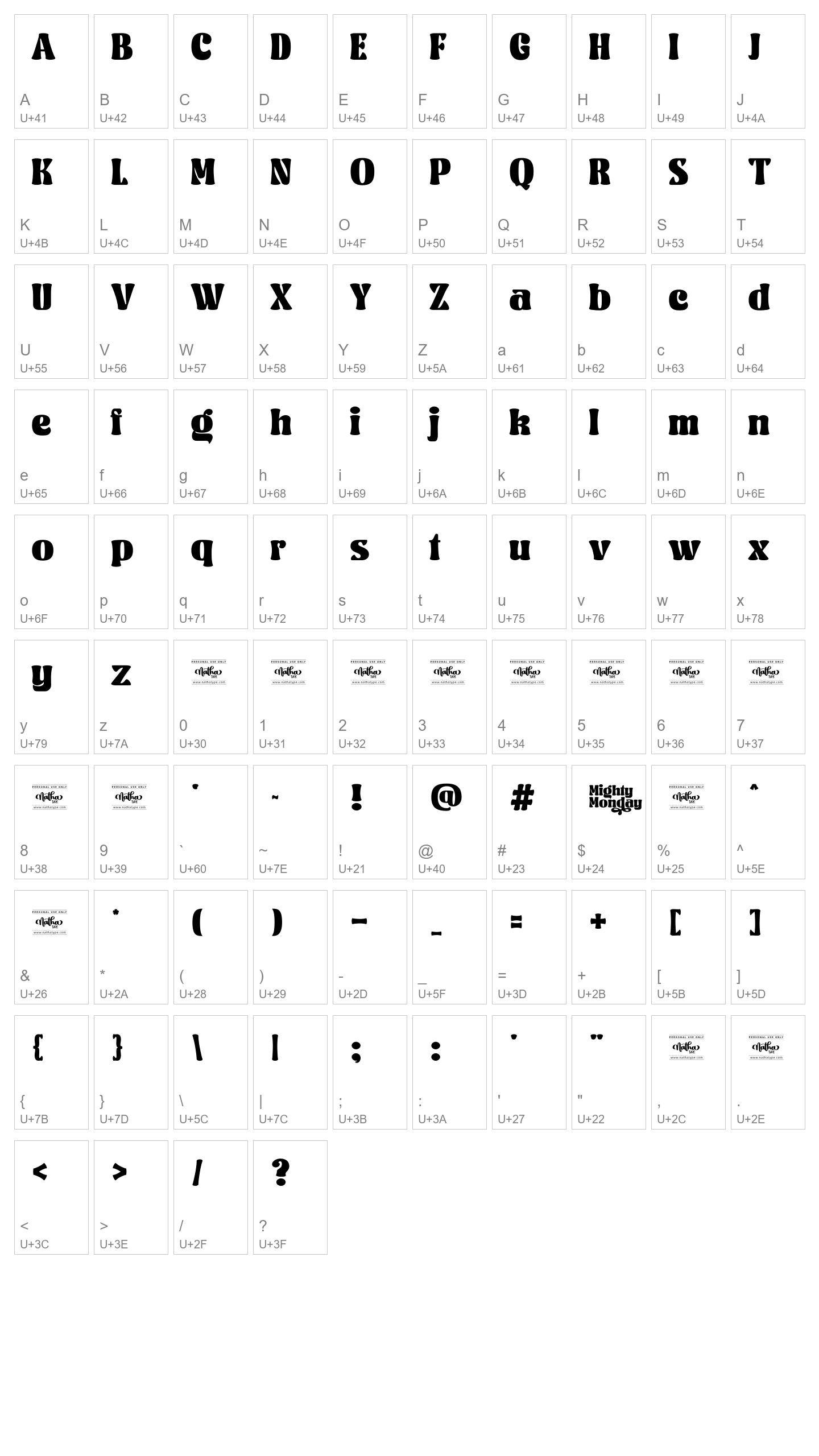 Character Map Image