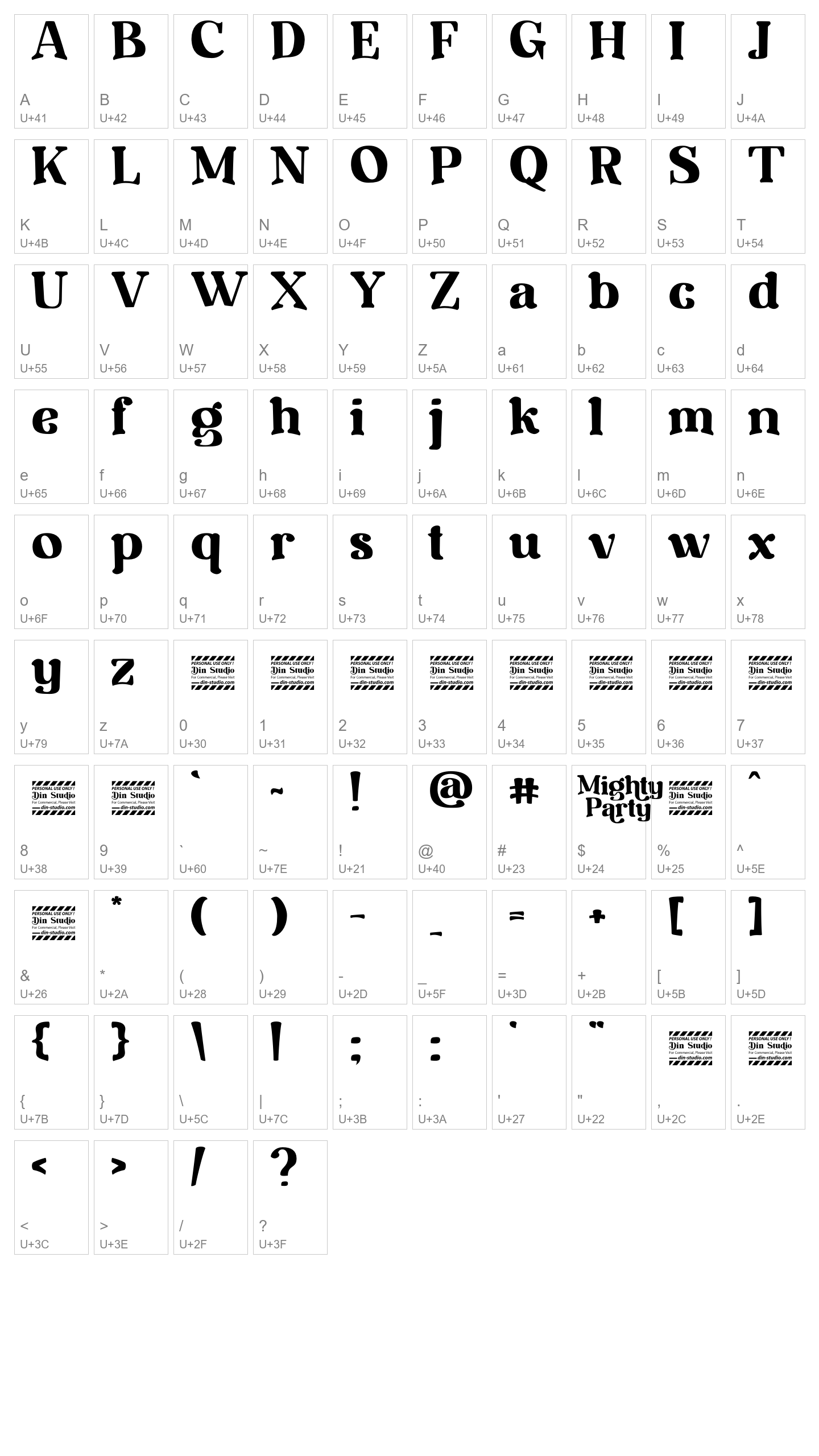 Character Map Image