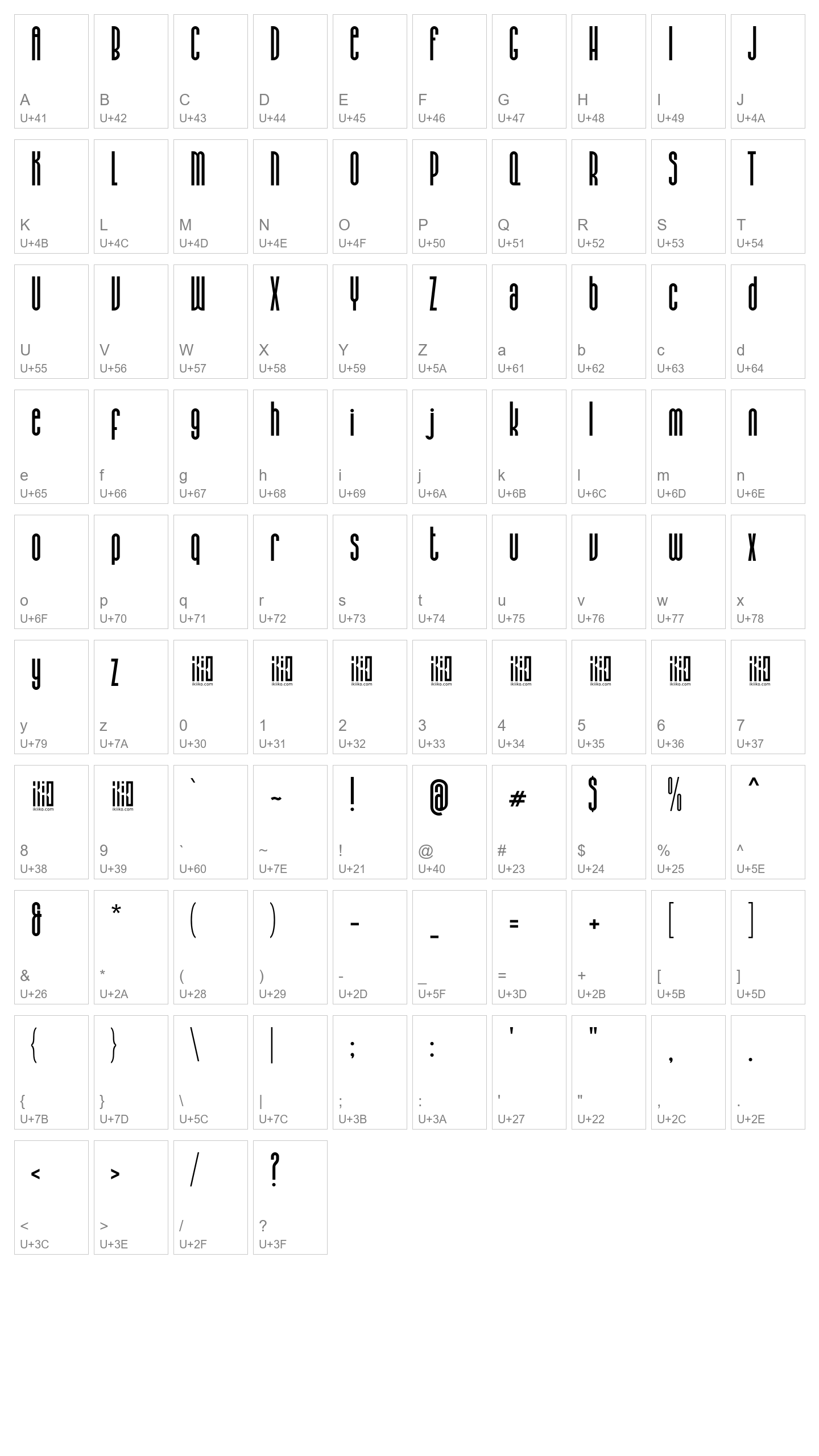 Character Map Image