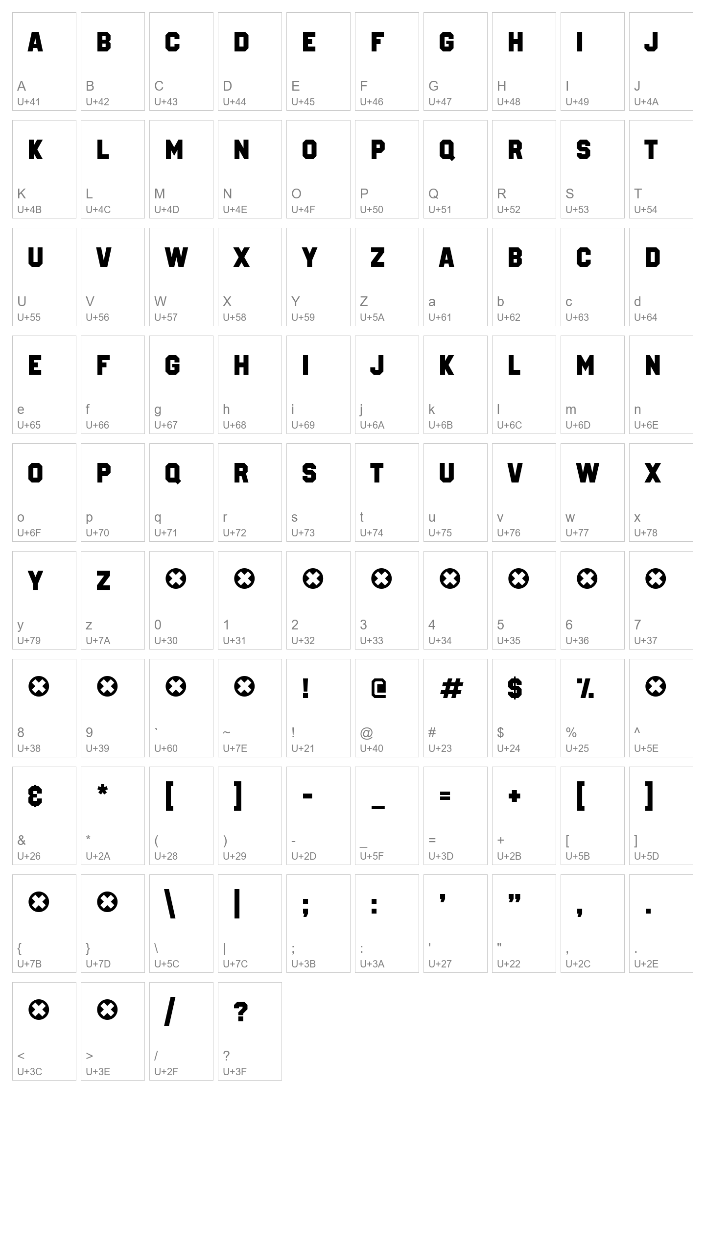 Character Map Image