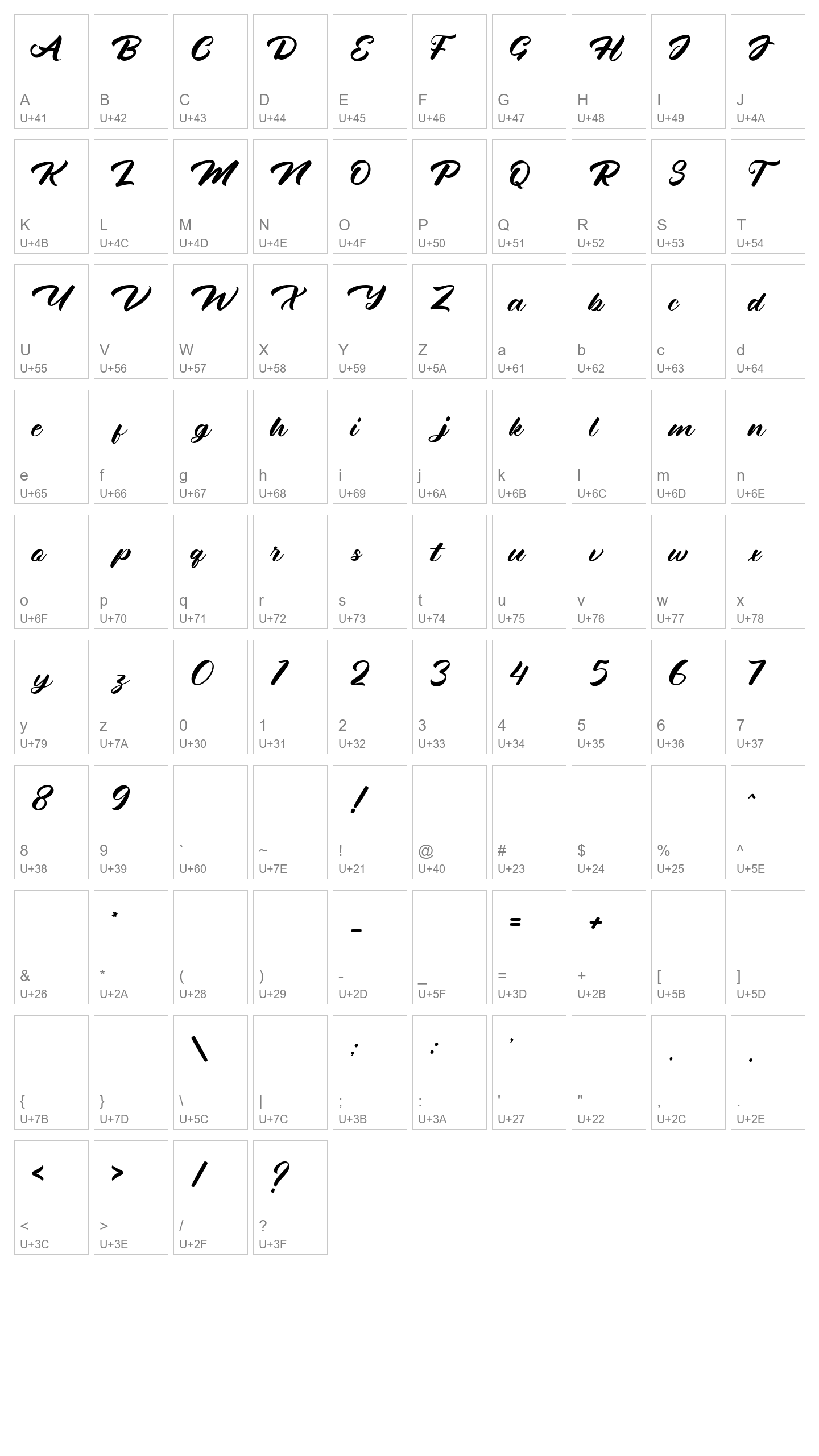 Character Map Image