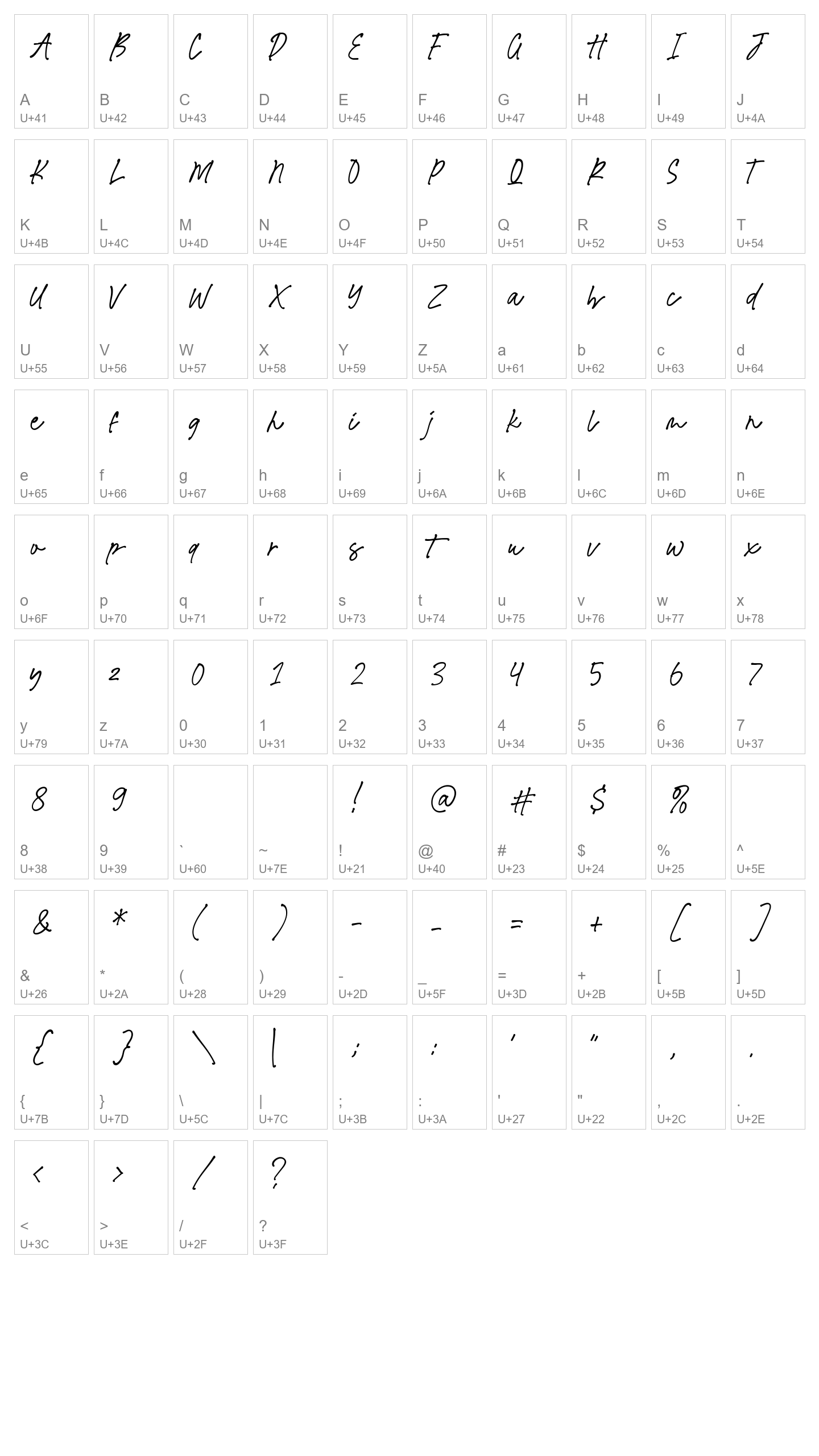 Character Map Image