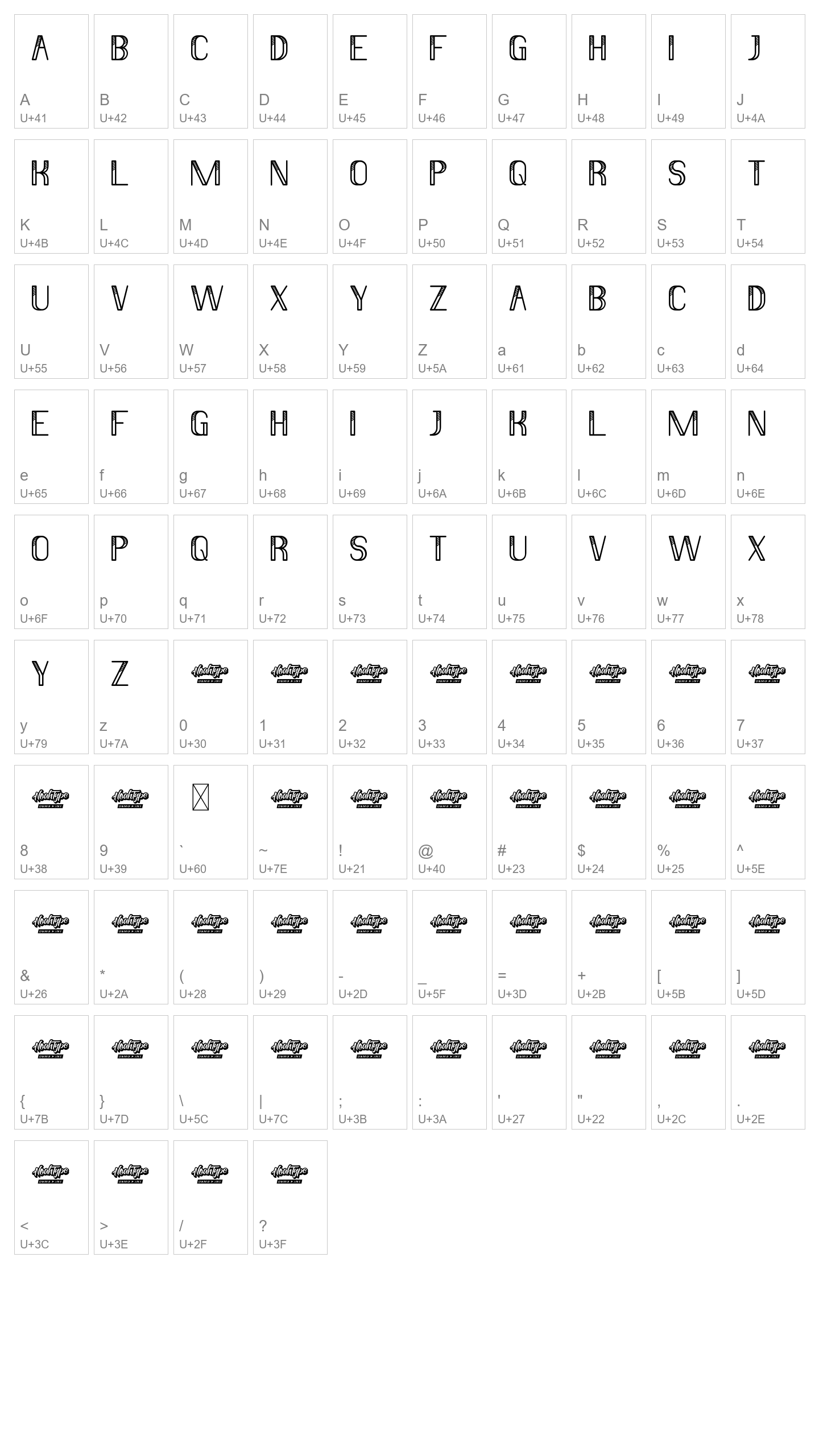 Character Map Image