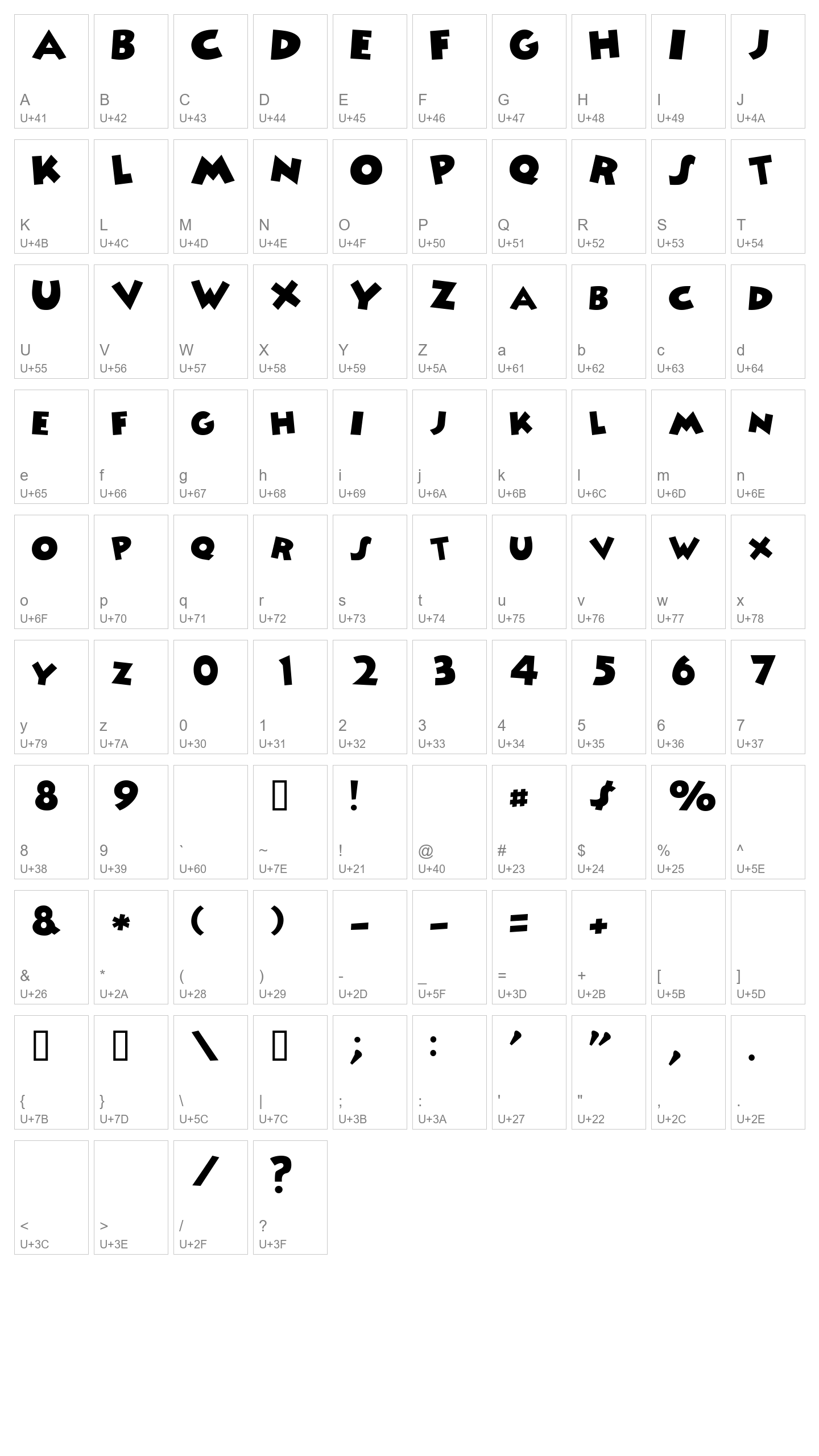 Character Map Image